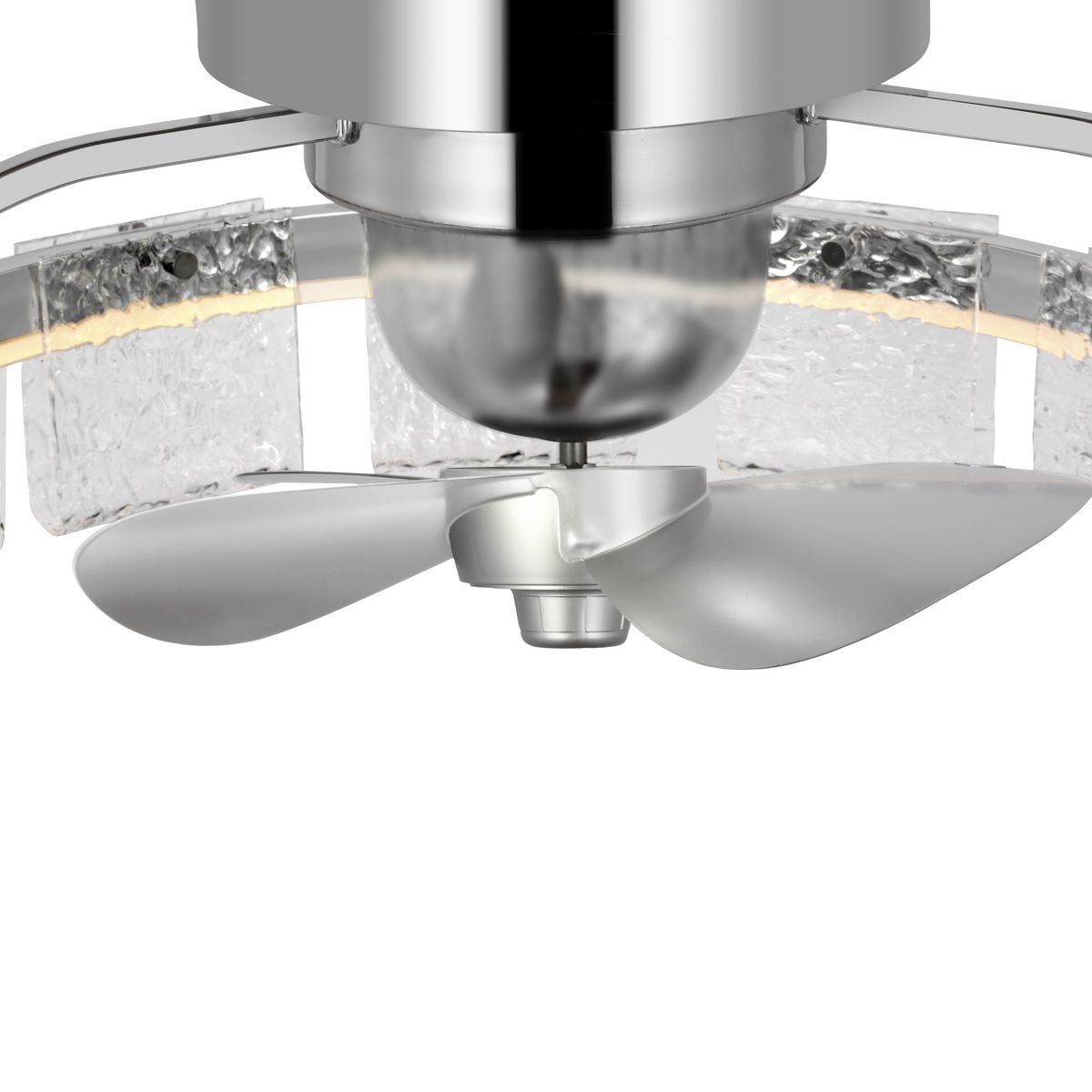 Polished Chrome 20" LED Fandelier with Remote and Glass Accents