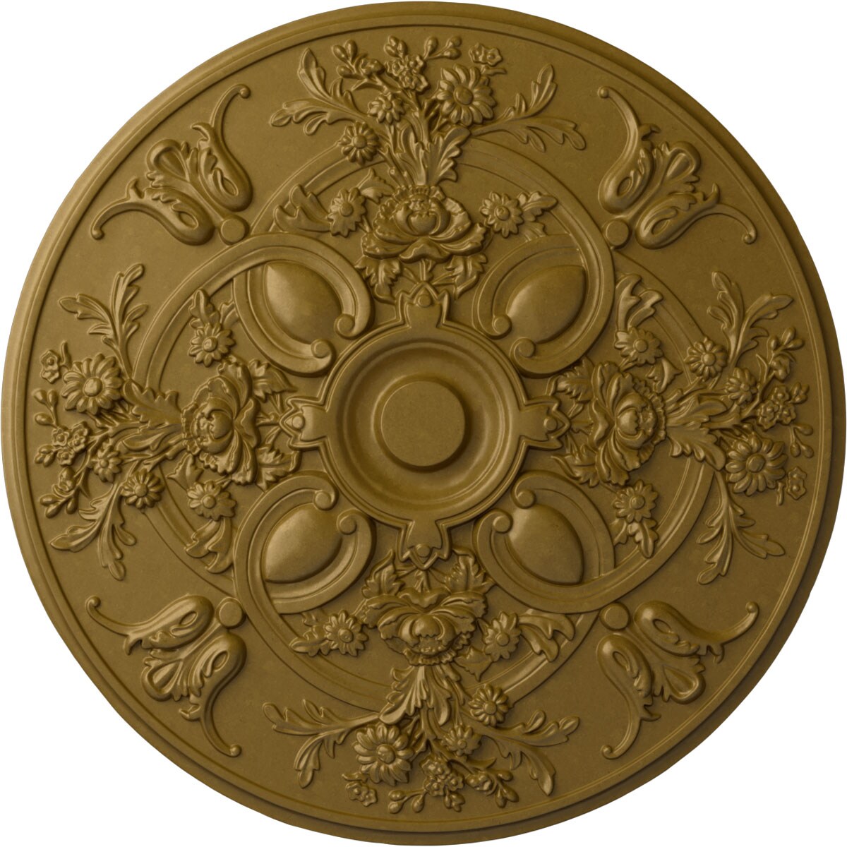 Ekena Millwork CM31BAGLS Baile 31.25-in W x 31.25-in L Painted Gold Polyurethane Whole Ceiling Medallion