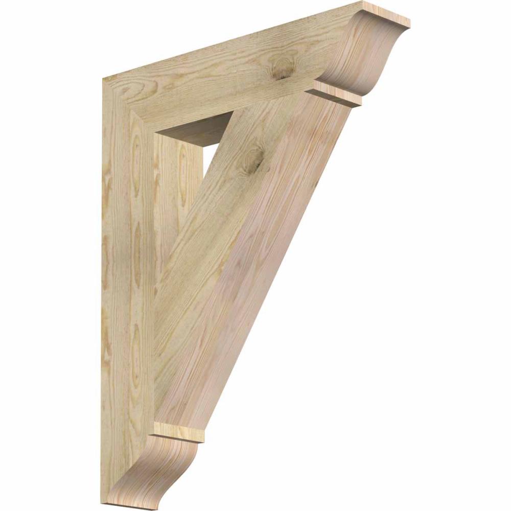Ekena Millwork BKT06X28X36TRA01RDF Traditional traditional rough sawn 6-in x 28-in x 36-in Douglas fir Brown Wood Standard bracket