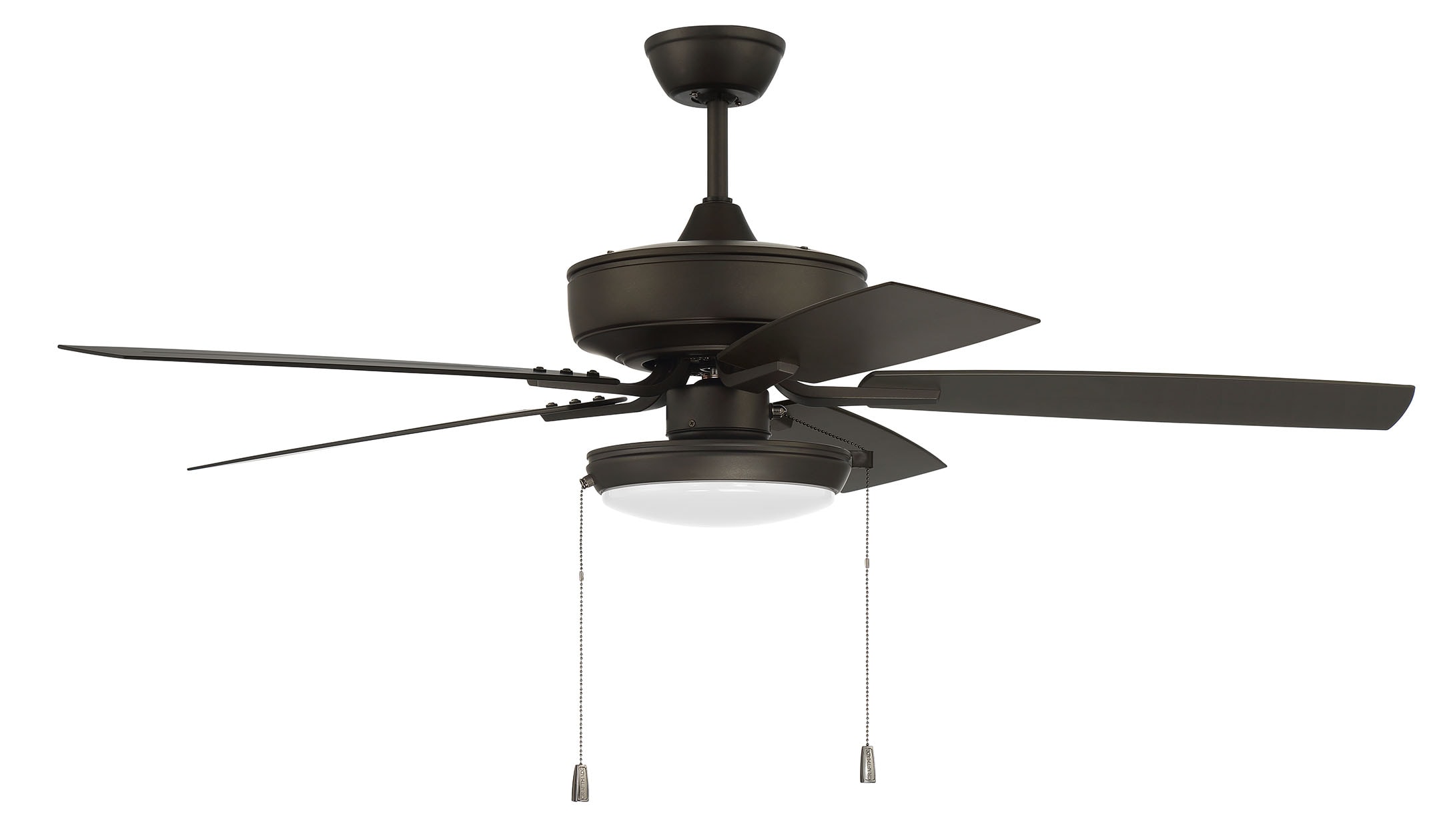 Craftmade OP119ESP5 Outdoor Pro Plus 119 52-in Integrated LED Outdoor Downrod or Flush Mount Espresso with Espresso Blades Ceiling Fan With Light ( 5 -Blade )