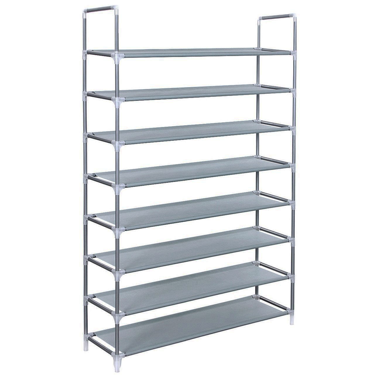 Winado LO1G13002620 56.3-Inches H 8 Tier 30 pair Gray Metal Shoe rack