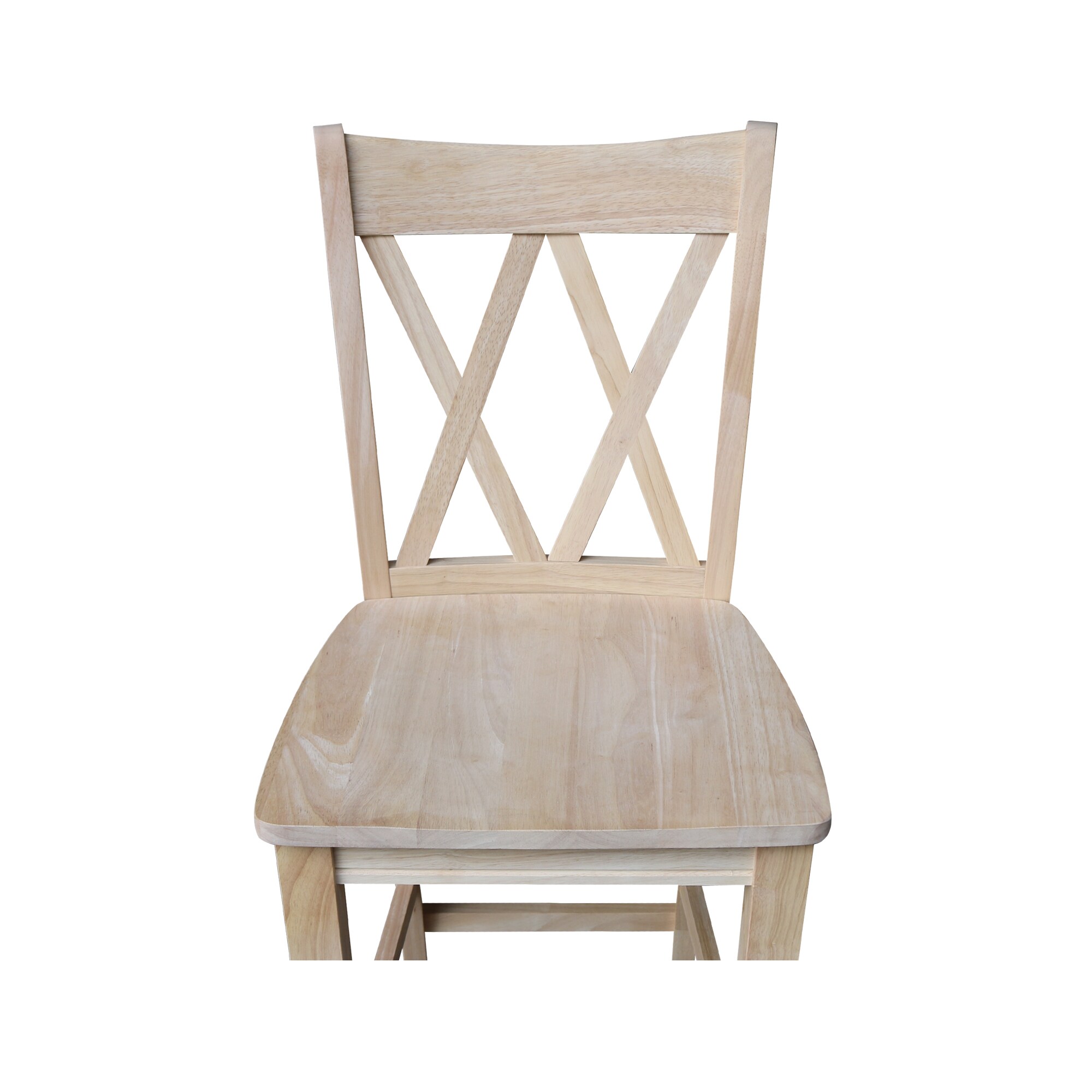 Eco-Friendly Parawood 24" Swivel Double X-Back Barstool - Unfinished