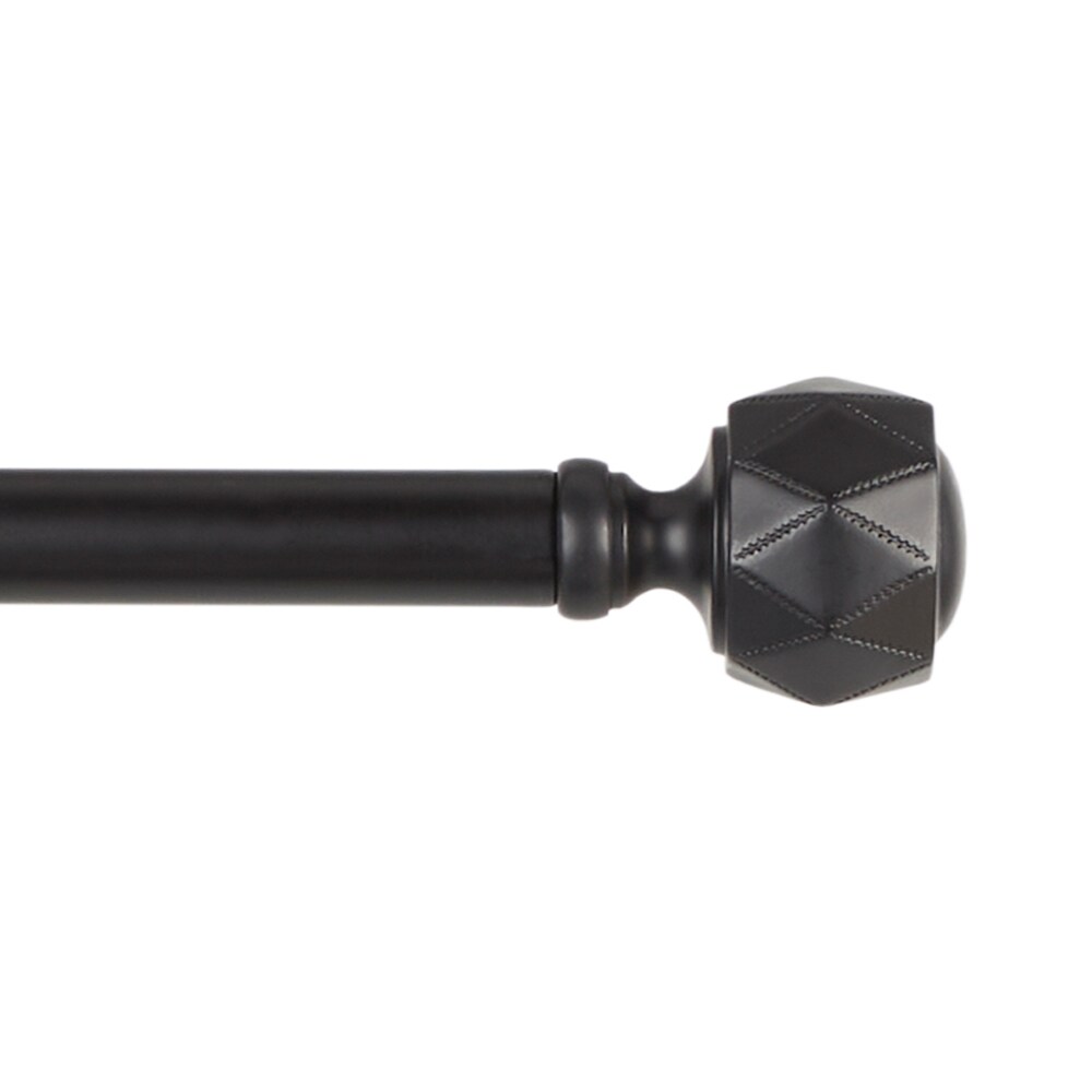 Exclusive Home RD014890DSEHA1 A112 Regal 1-in Curtain Rod and Coordinating Finial set, Matte Black, 36-72 in