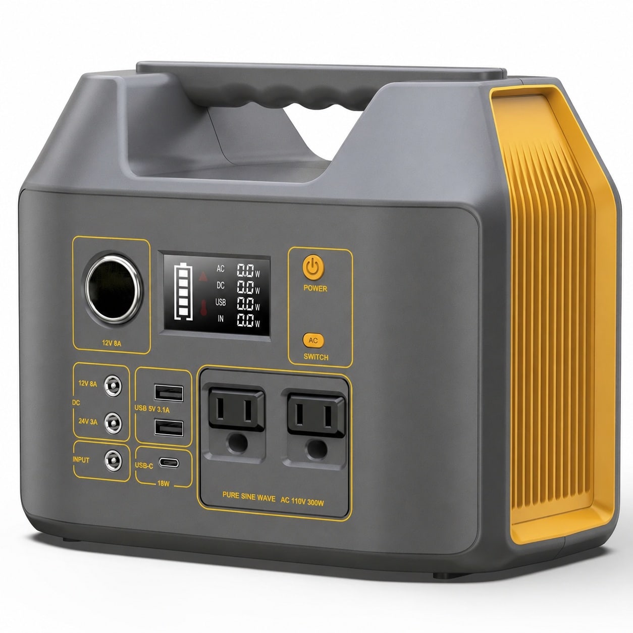 Aoibox  296Wh Portable Power Station 300W with Dual 110V Pure Sine AC Outlets USB C 18W and DC Car Port for Camping