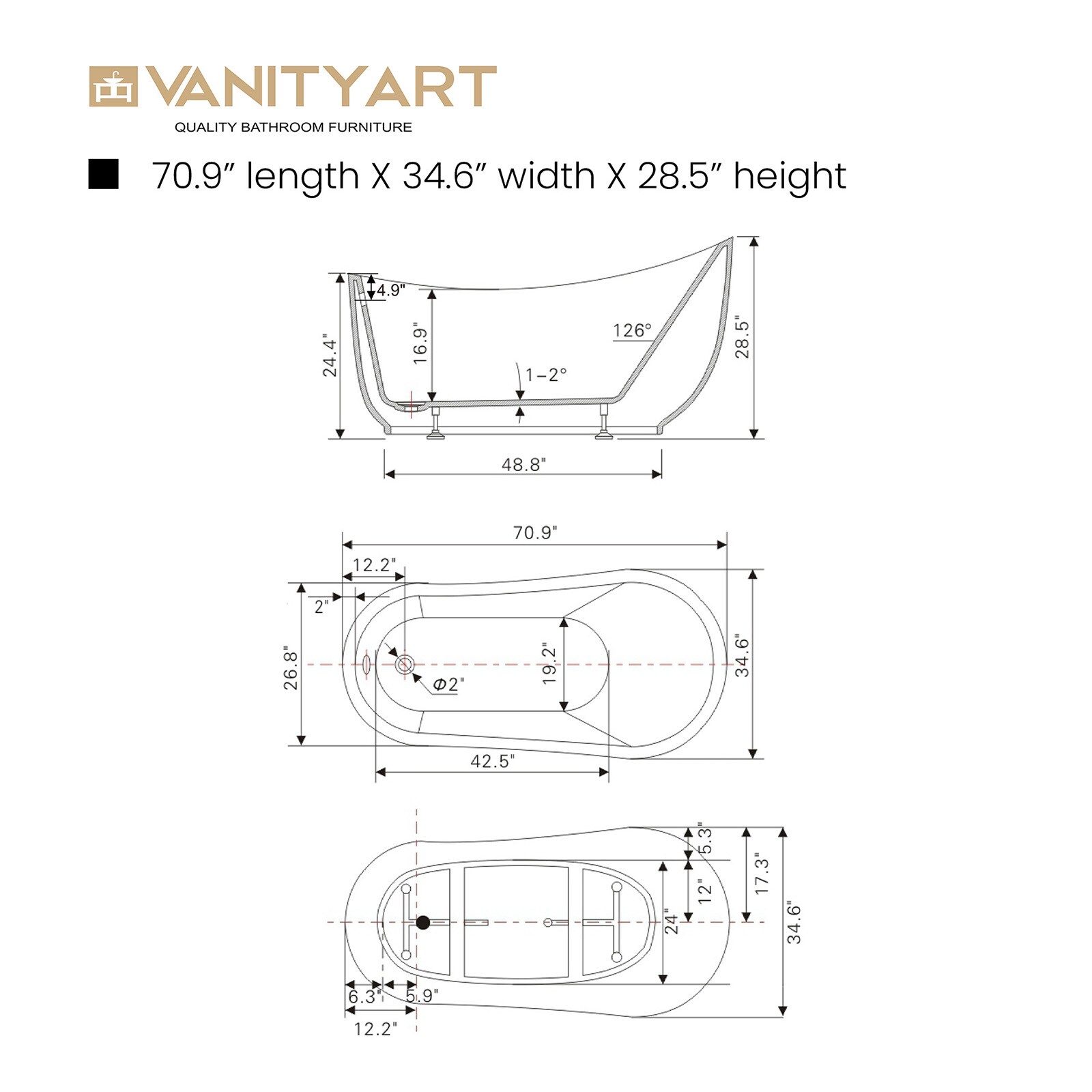 Vanity Art VA6512-L bathtubs - View #12