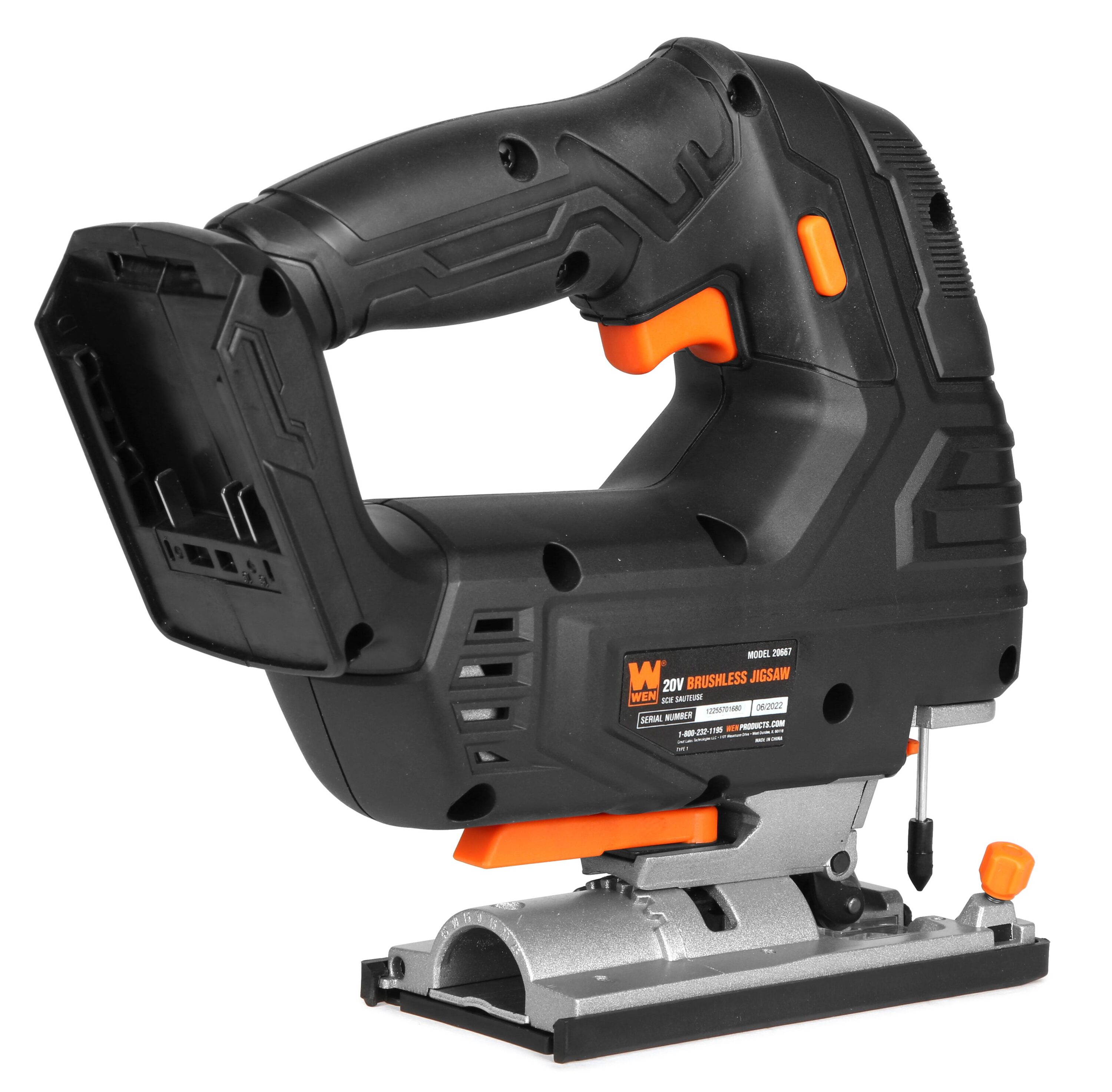 WEN 20-volt Brushless Variable Speed Keyless Cordless Jigsaw (Bare Tool) in  the Jigsaws department at