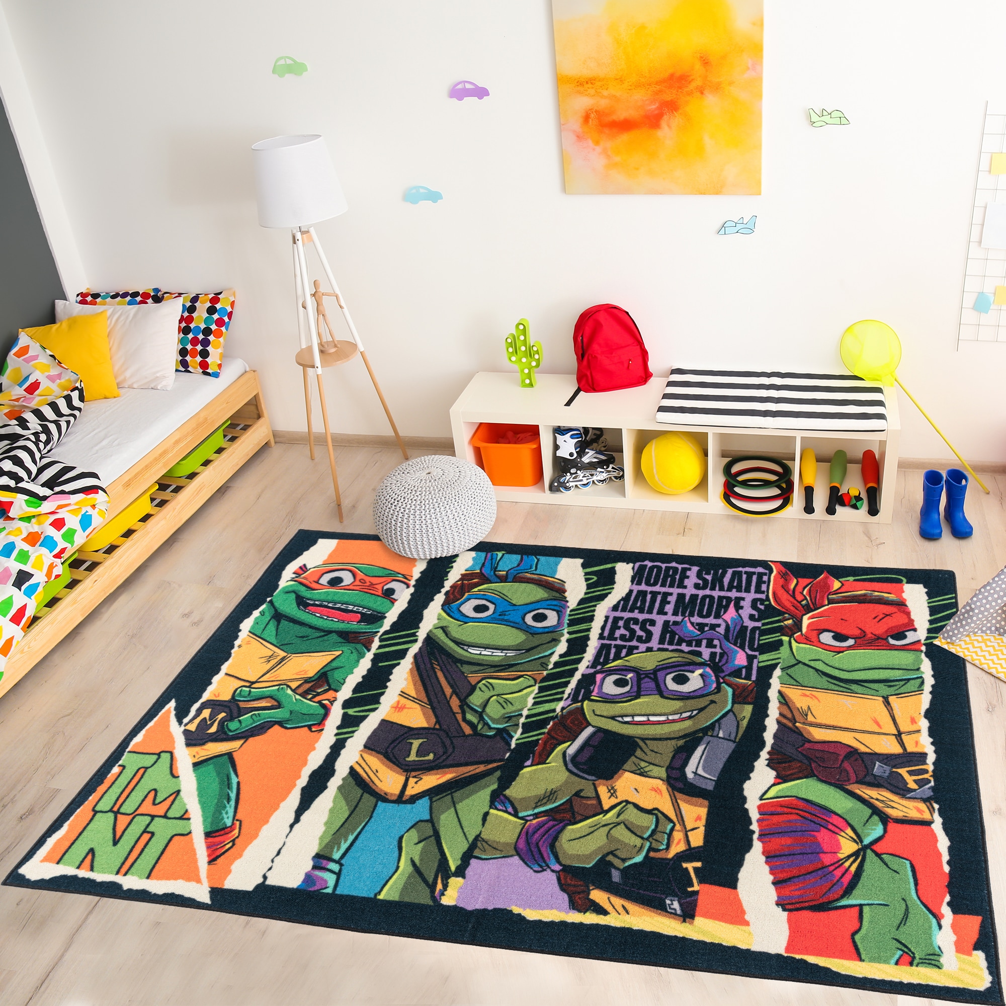 Nickelodeon 49066 4 x 6 (ft) Loomed Polyester Multicolor Rectangular Indoor Area rug
