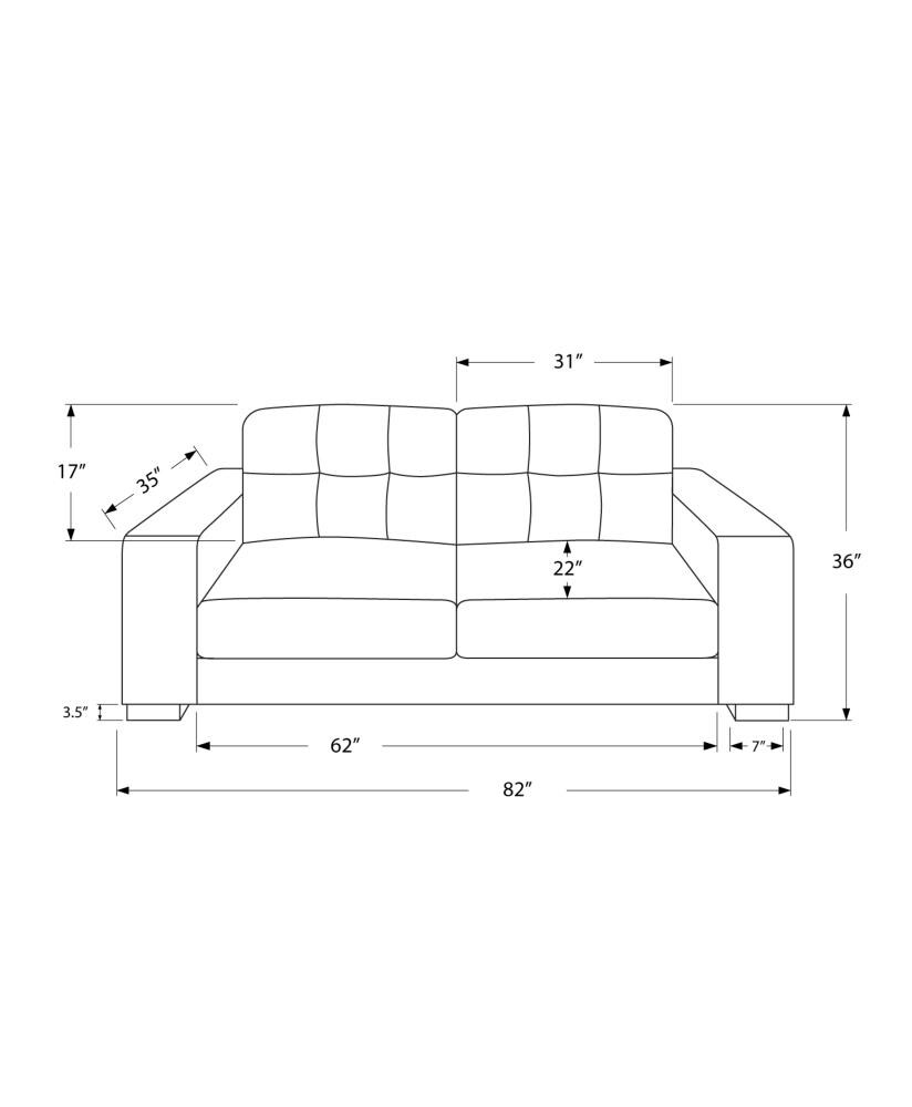 Monarch Specialties Modern Dark Brown Faux Leather Sofa At 0277