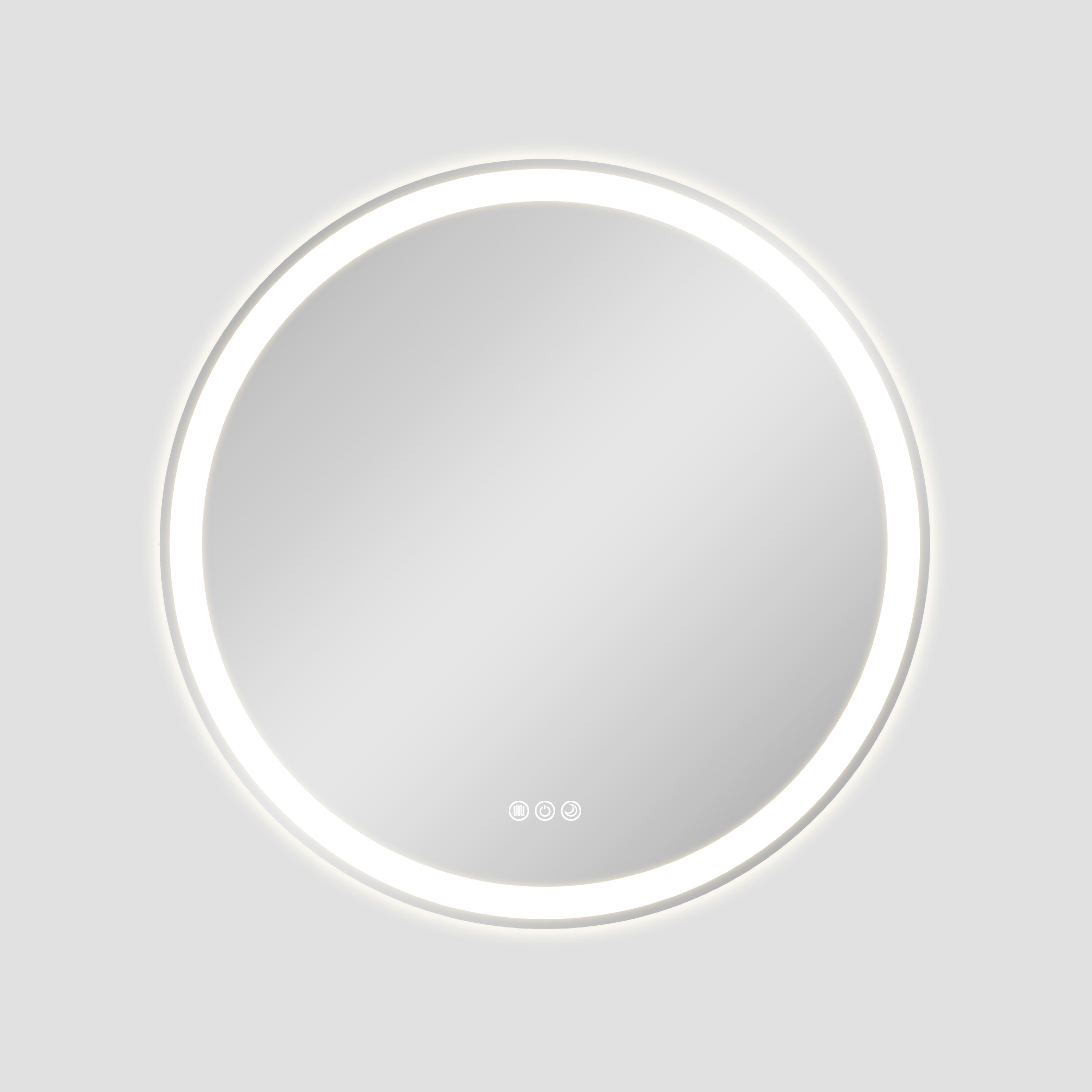 Azzuri Lancer 28-in W x 28-in H Round Glass Polished Frameless Lighted Wall Mirror