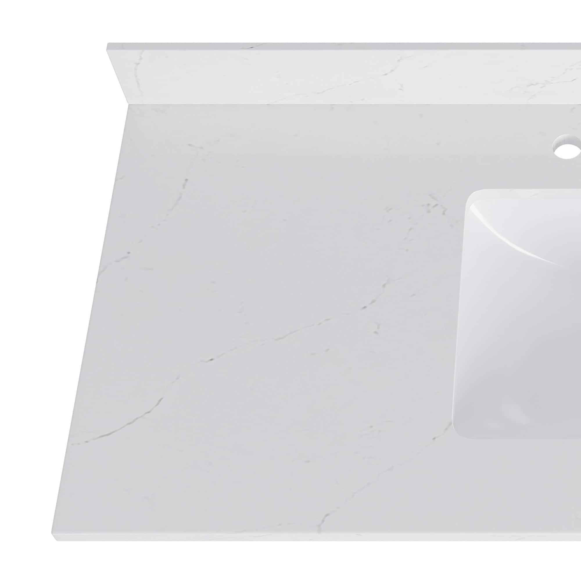 Bianco Bella 49'' White Quartz Undermount Single Sink Vanity Top