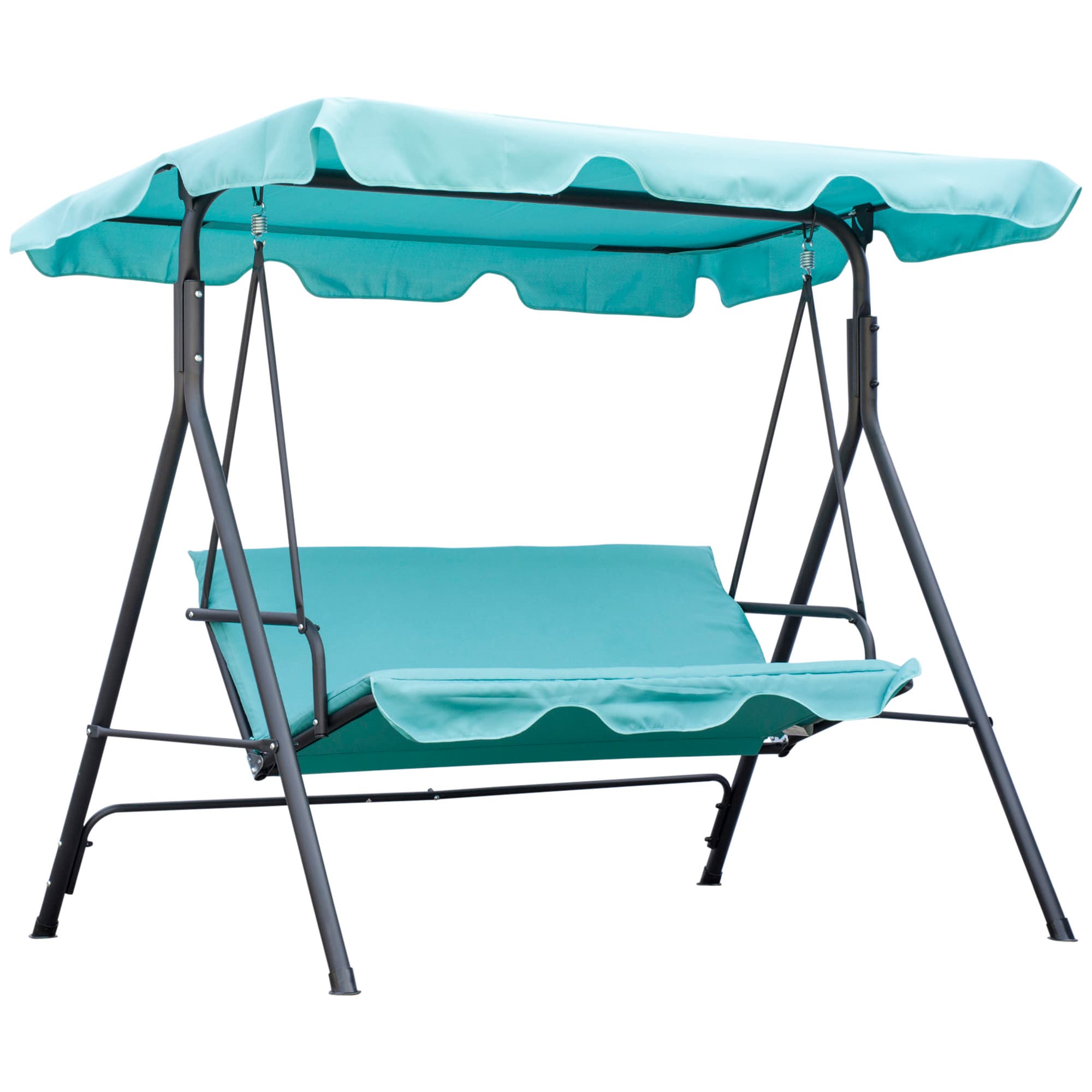 Bayfeve BFAOS-2590-SW Porch Swing 2 -person Green Blue Steel Outdoor Glider