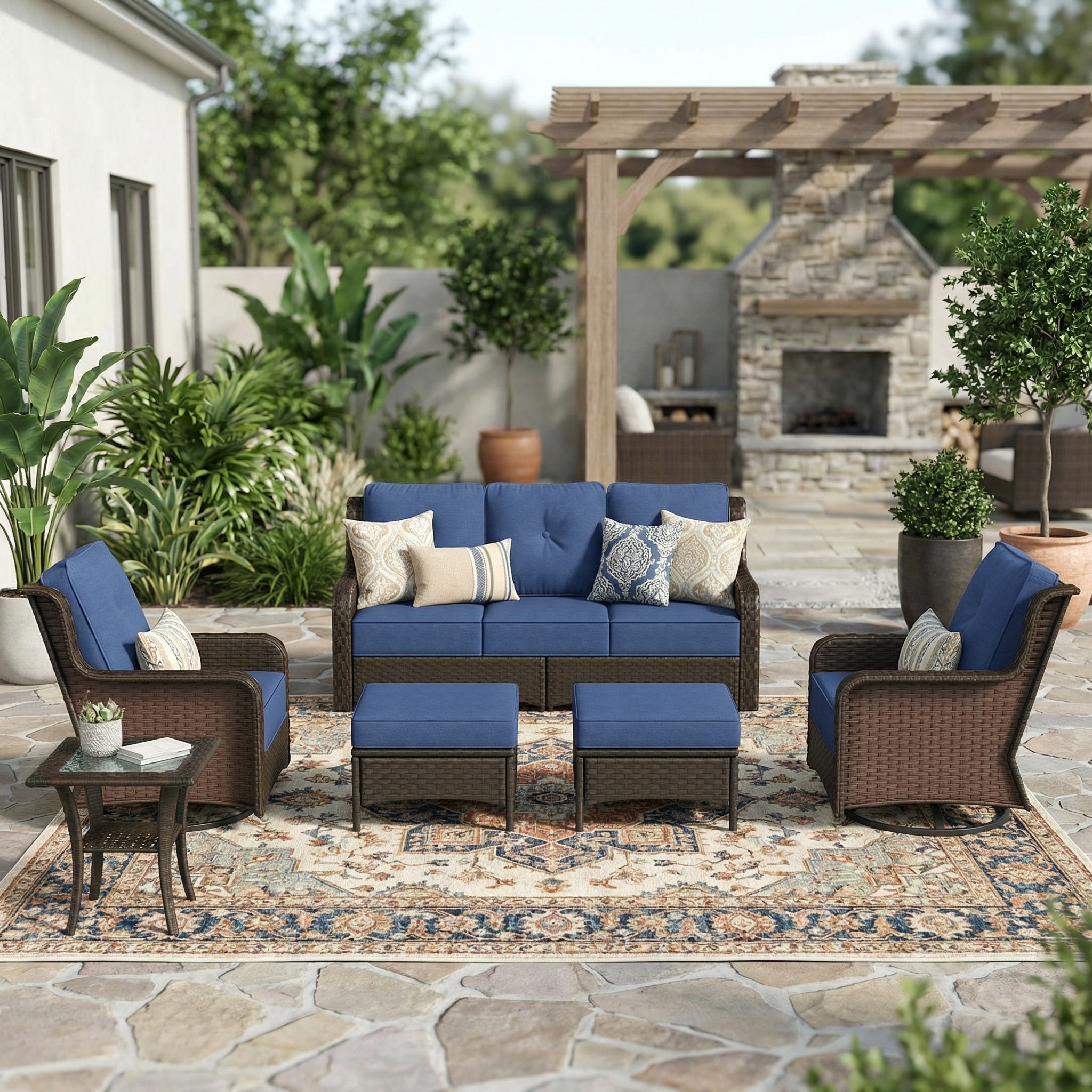 AURA OUTDOOR LS-ORCS-135BU Patio-Conversation-Sets - View #2