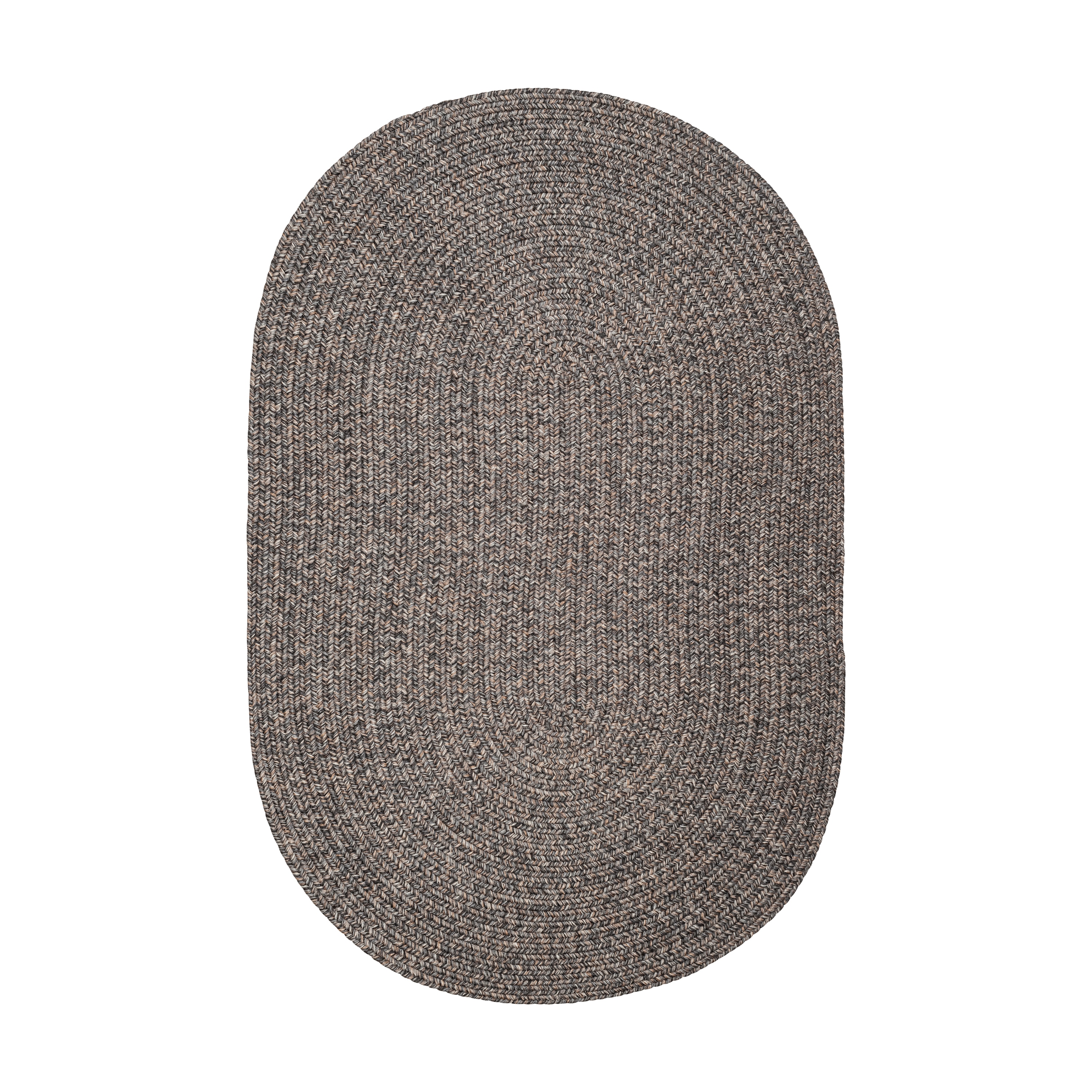 Rhody Rug SA88R048X072 4 x 6 (ft) Braided Polypropylene Graphite Oval Indoor/Outdoor Geometric Area rug