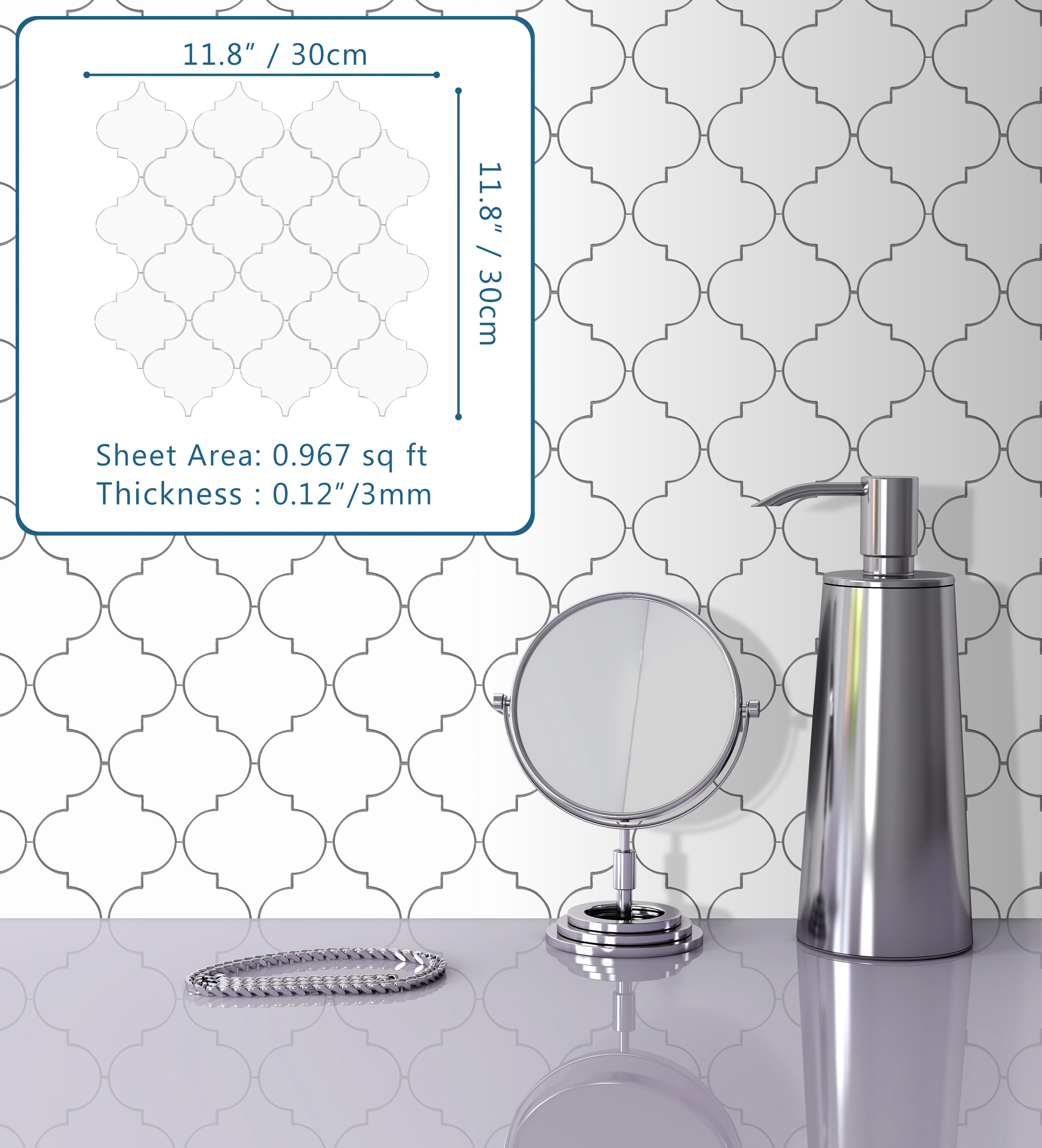 SUNWINGS ABQ002-WHI-10 Ceramic-Tile - View #7