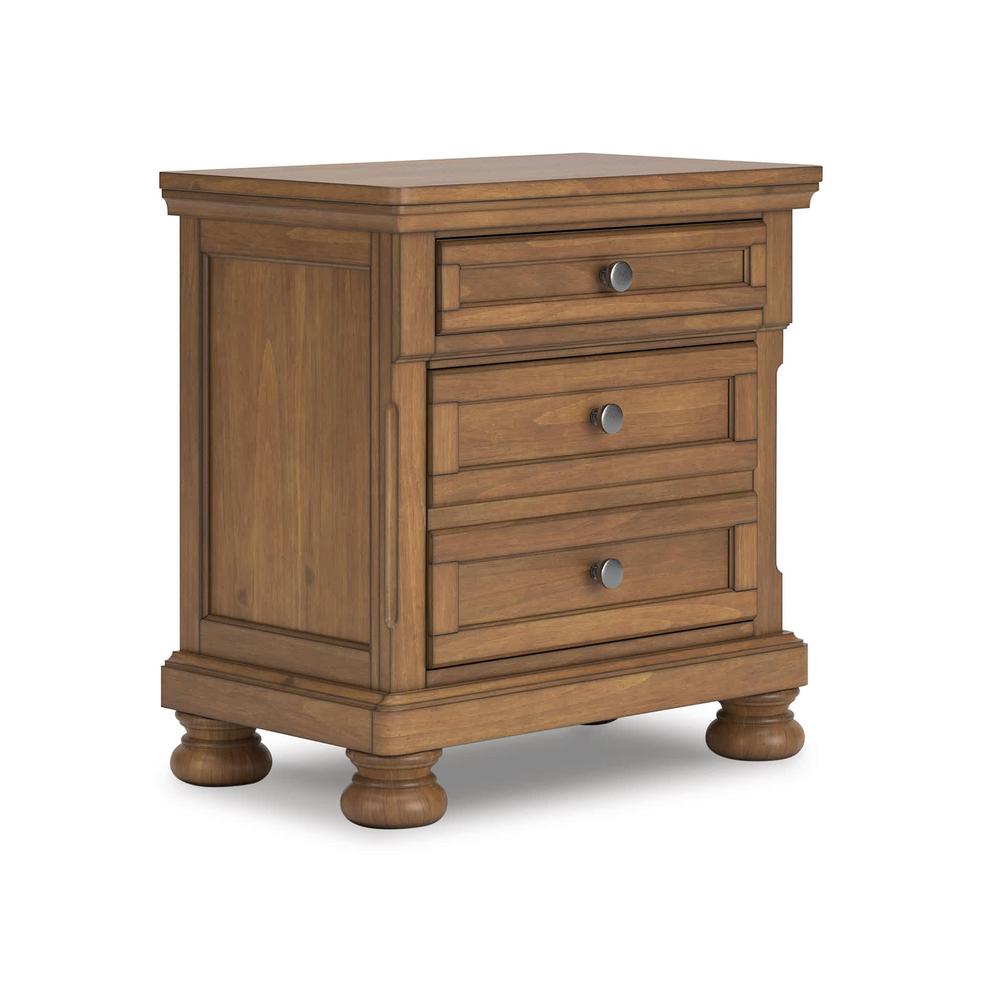 Signature Design by Ashley Glarrison 2 Drawer Nightstand with Pull Out Tray Medium Brown