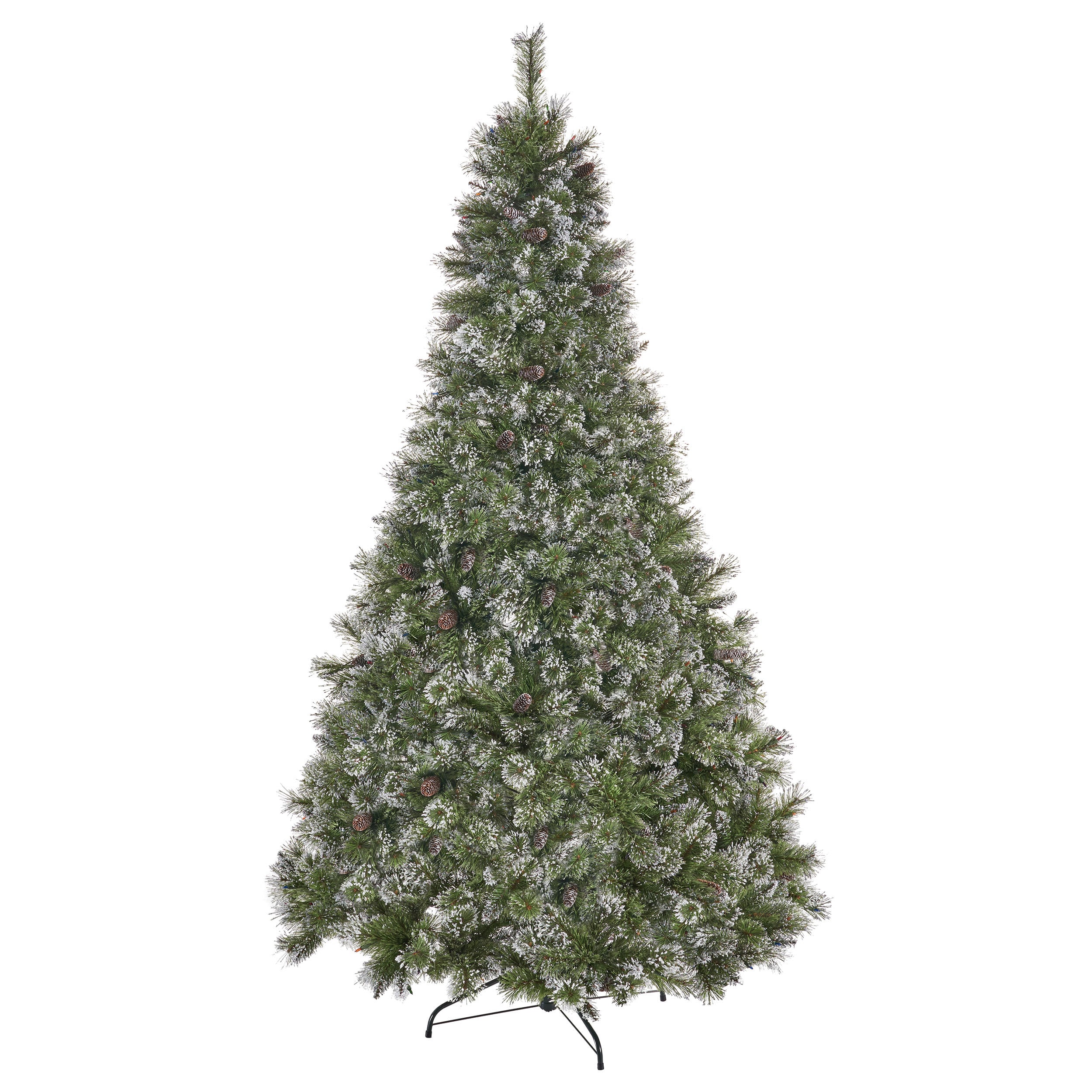 Best Selling Home Decor 307337 9-ft Mixed Needle Pre-lit Flocked Artificial Christmas Tree with LED Lights