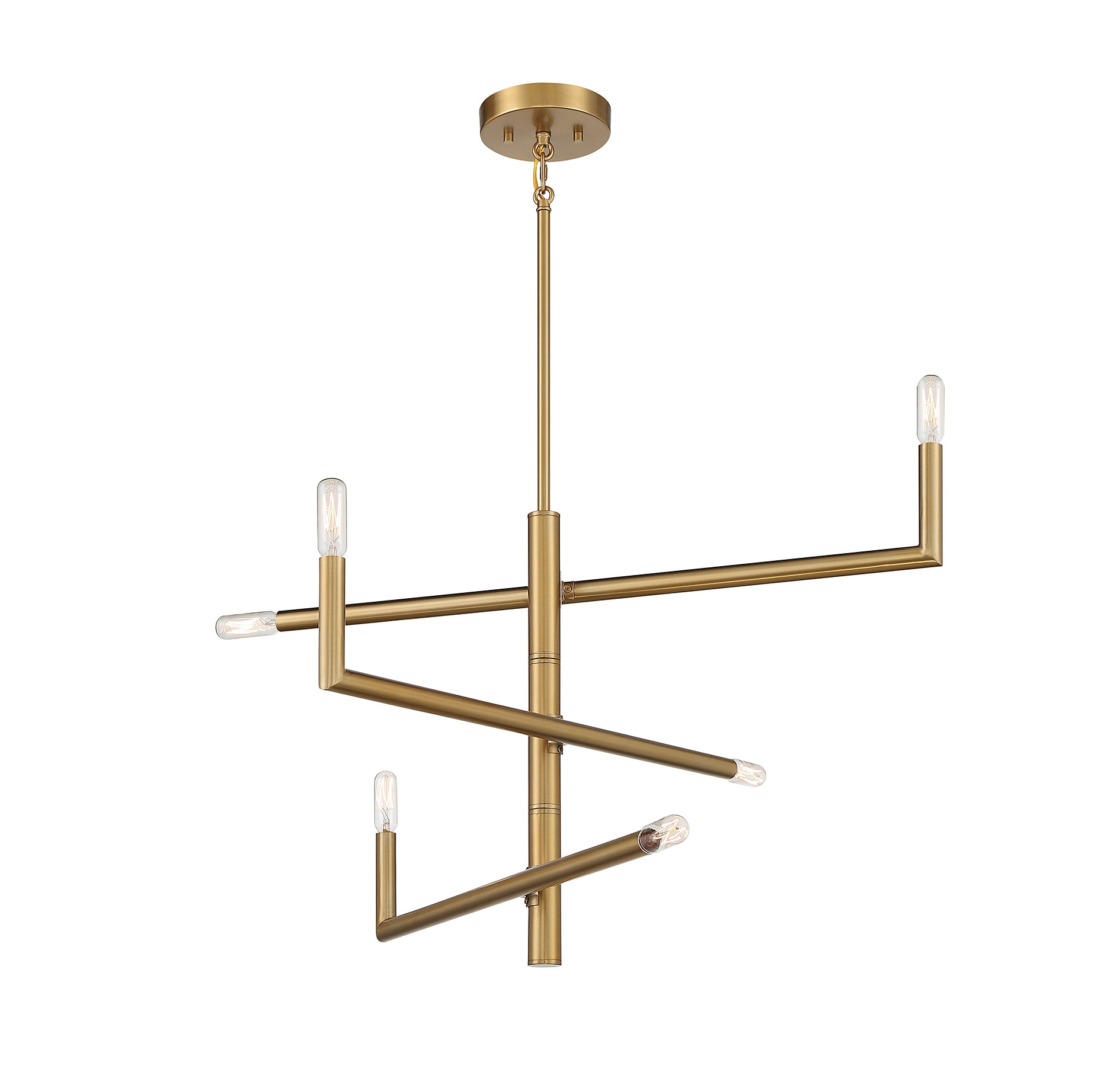 Cristofer 6-Light Adjustable Warm Brass Chandelier