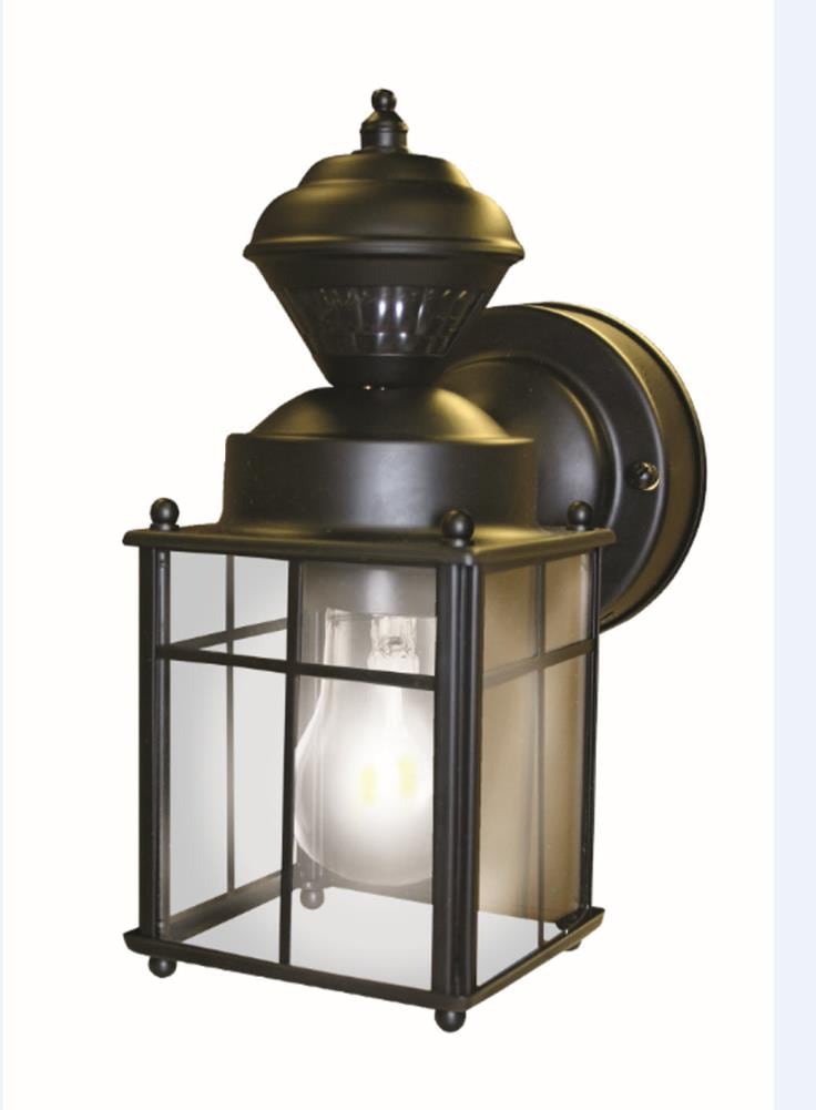 Heath Zenith Motion Activated Lantern Lexington 13.5 in Silver Finish,Solid BRS 