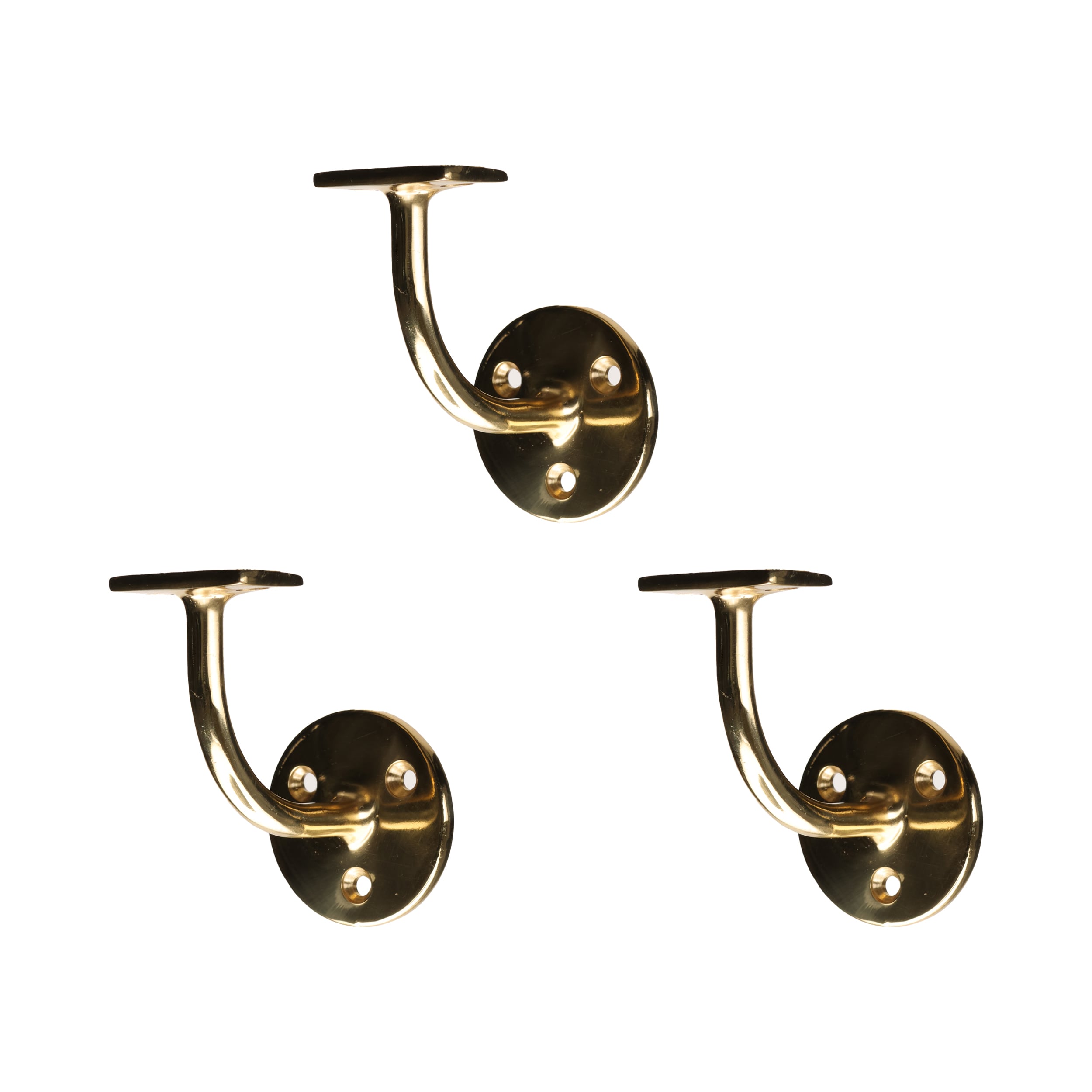 RELIABILT 2.75-in x 3-in (3-pack) Finished Brass Handrail Bracket in ...