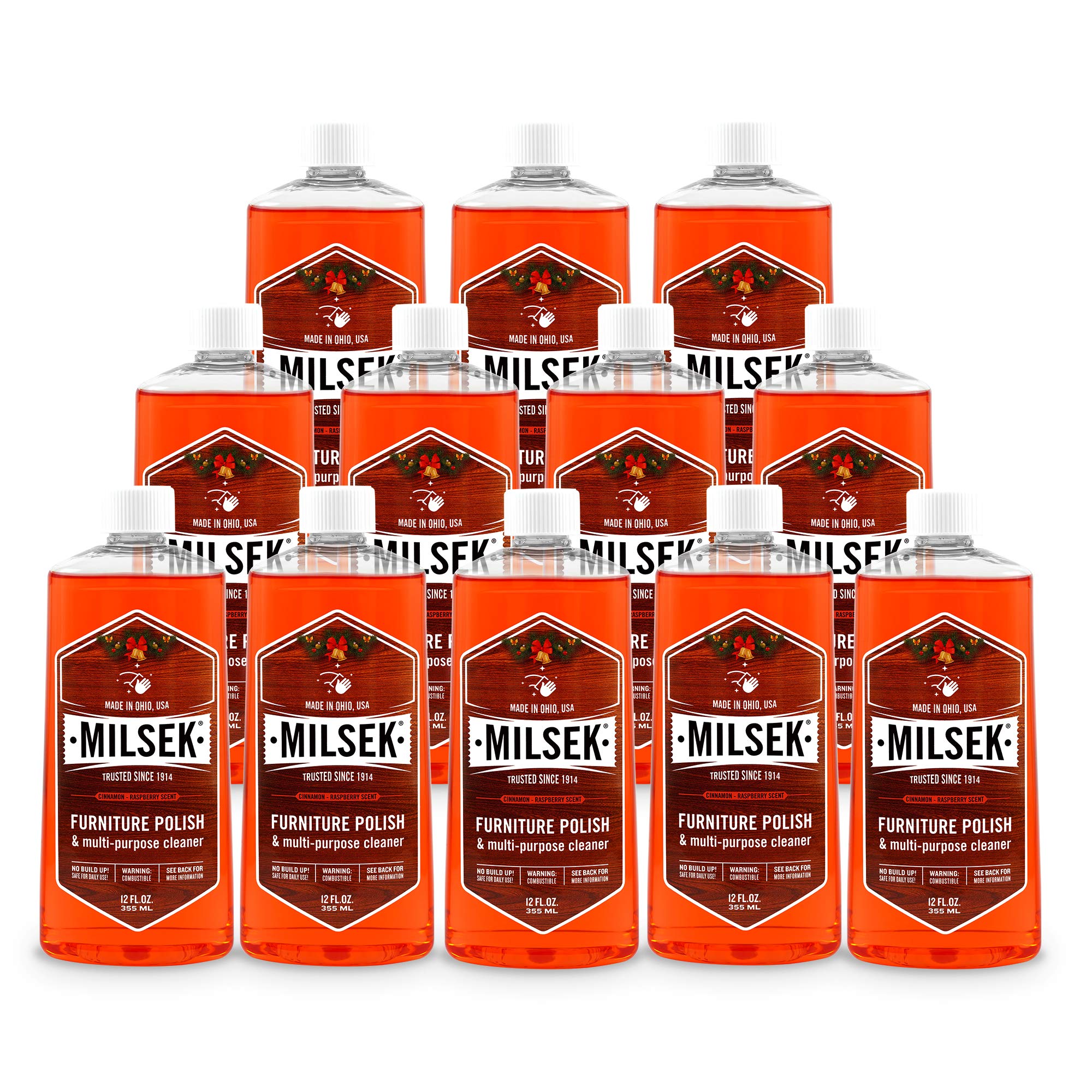 Milsek  Furniture Polish and Wood Cleaner Cinnamon Raspberry 12 fl oz Pack of 12
