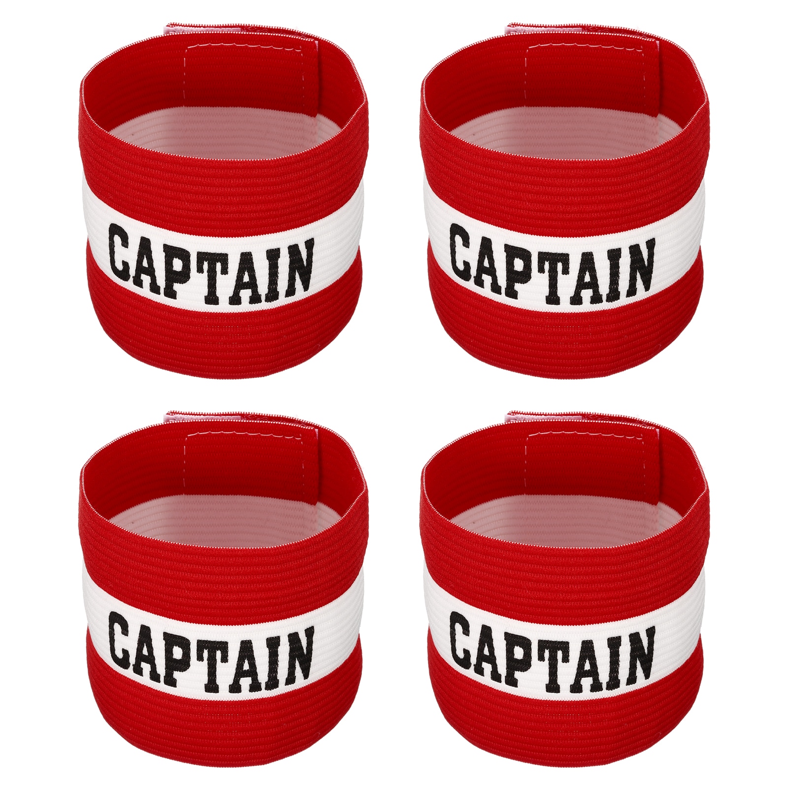 PATIKIL Captain's Armband 4pcs Elastic Arm Band for Soccer Team Adjustable Soccer Rugby Basketball Training Red