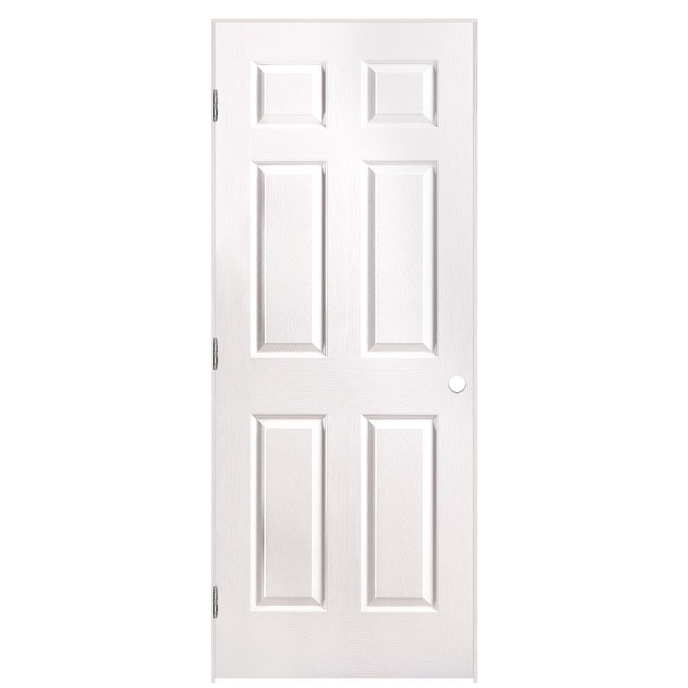 Masonite 32-in x 80-in Hollow Core 6-panel Left Hand Textured Primed ...