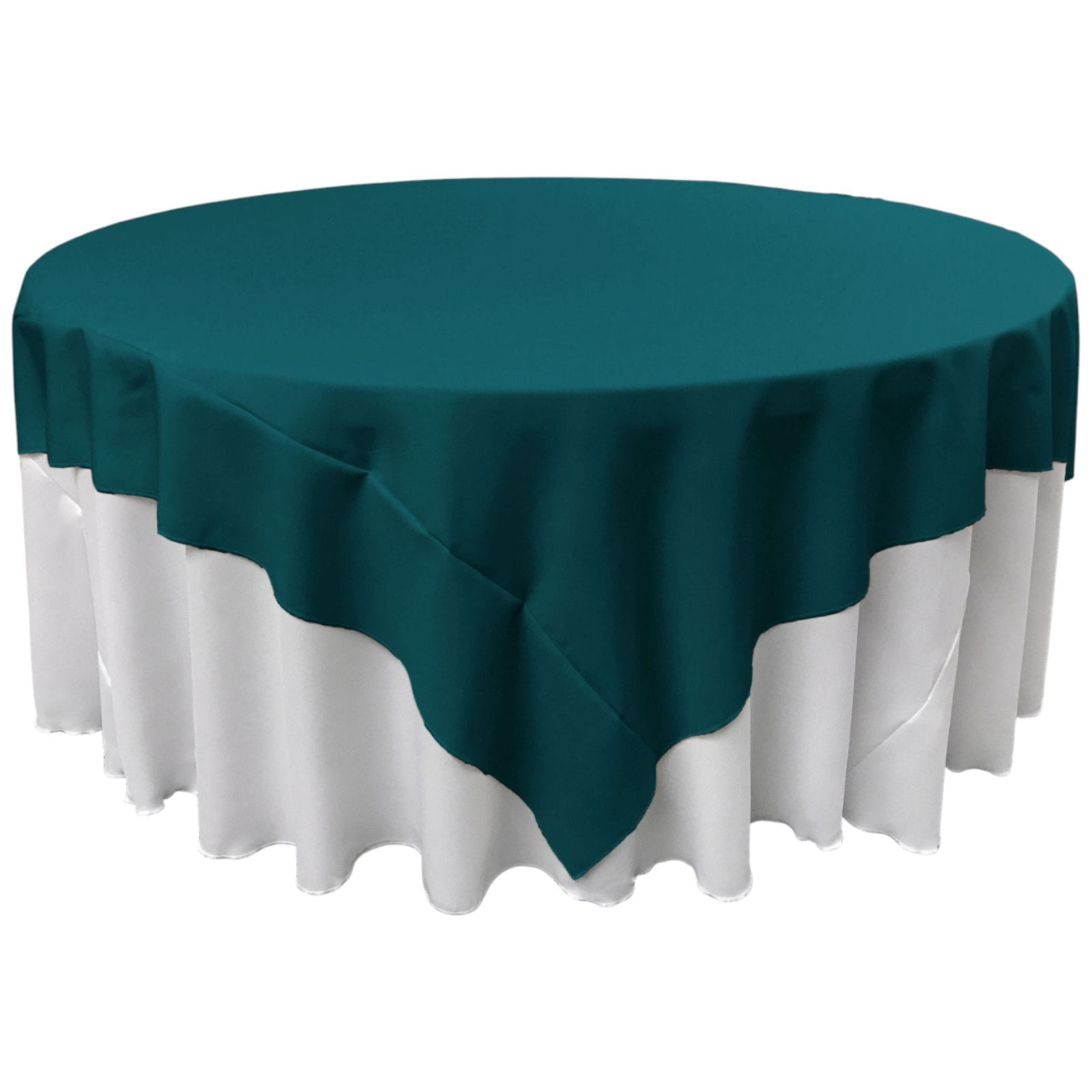 Slickblue Indoor and Outdoor Polyester Poplin Square Table Cover for Square or Round Table Stain and Wrinkle Resistant Available in Multiple Size and Color Options