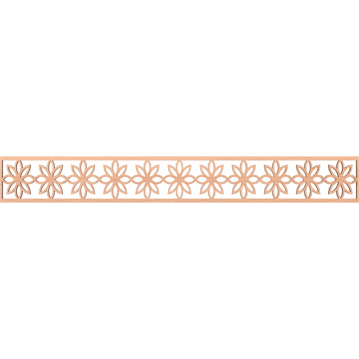 Ekena Millwork MLDA06X46DASAL Daisy Fretwork Flat Trim 6-in x 3.86-ft Alder Brown Unfinished 2155826 Pierced Wall Panel Moulding