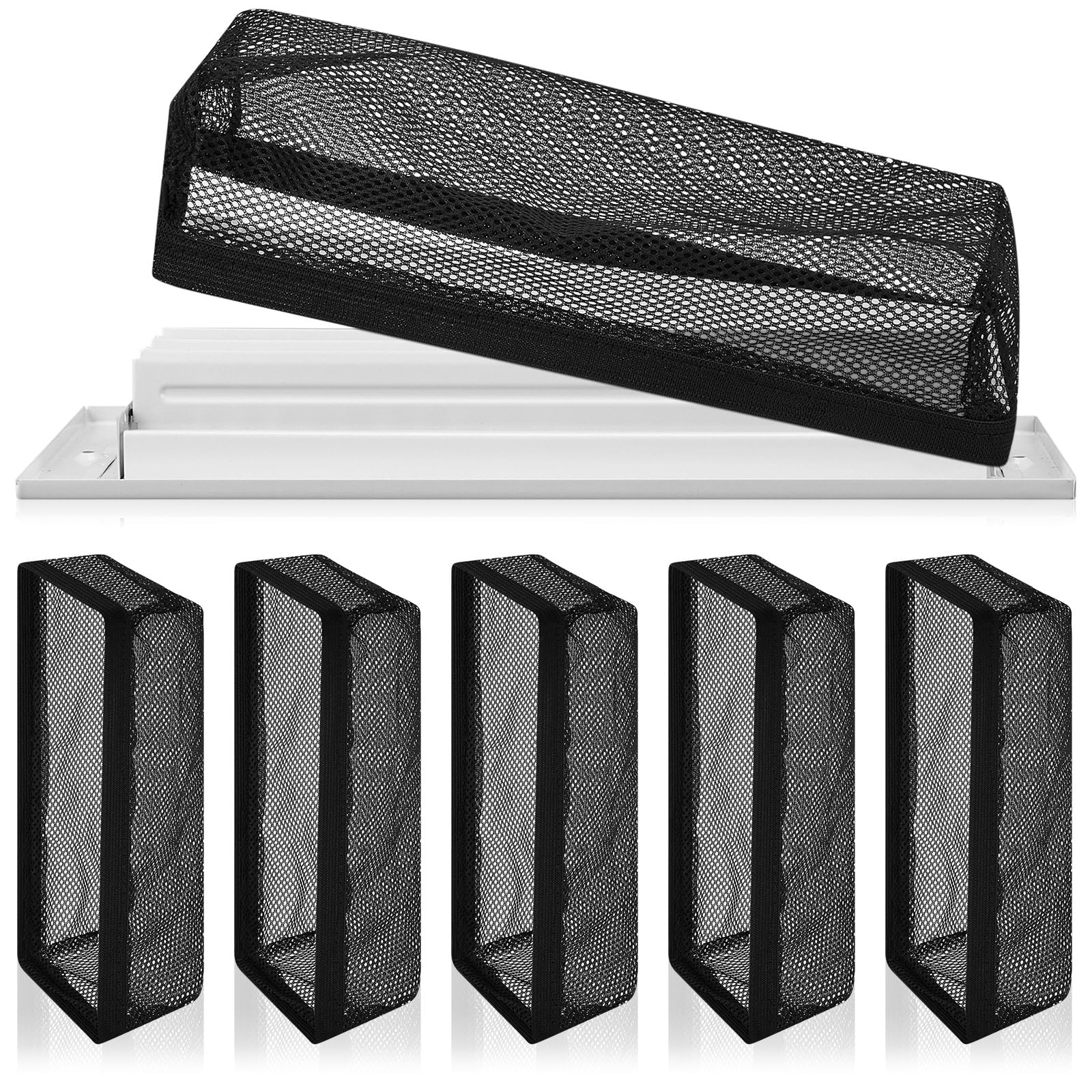 Numhew 4x10in 6-Pack Black Floor Register Cover