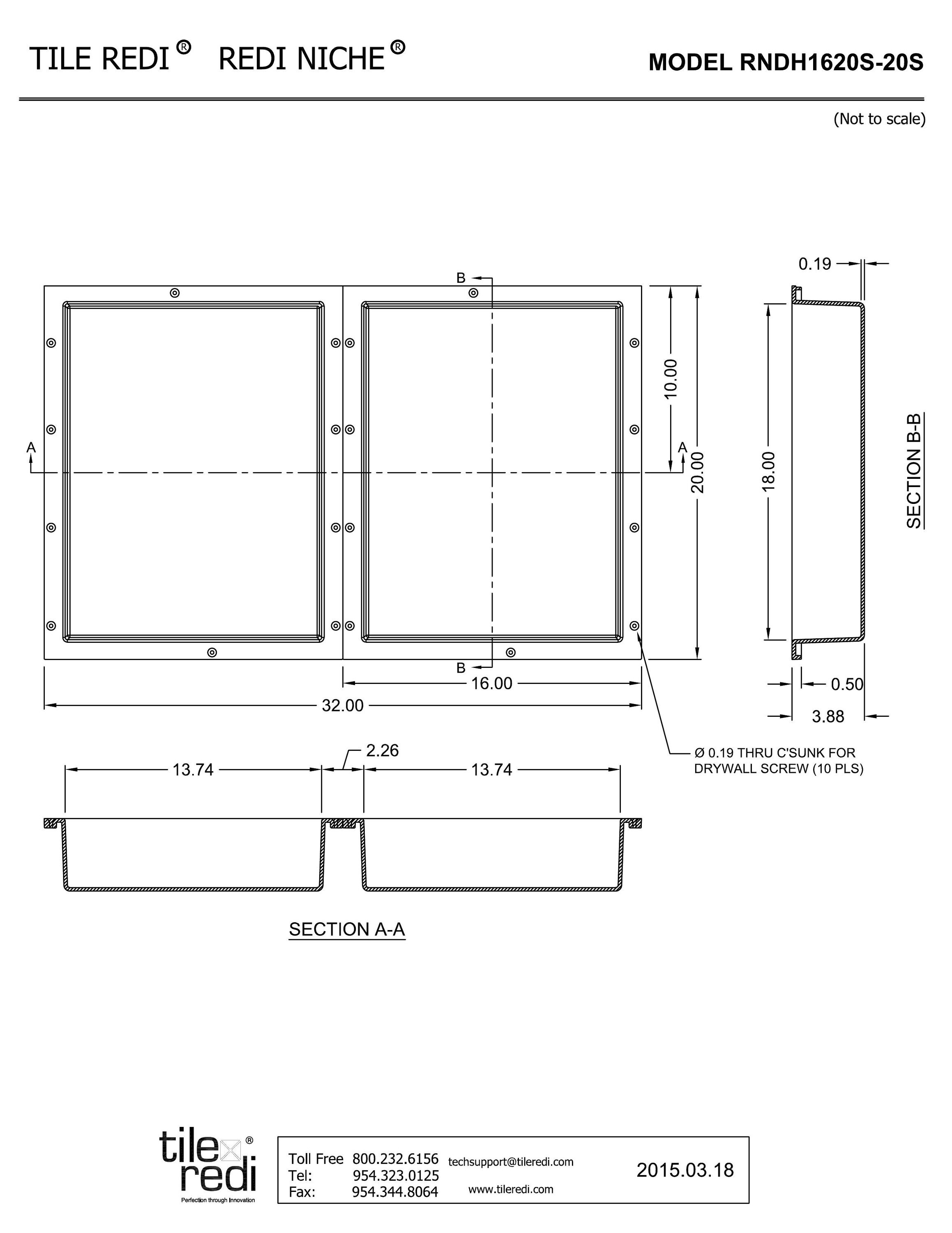 Tile Redi Niche Recessed Double Horizontal Shower Wall Shelf, 32-in W x ...