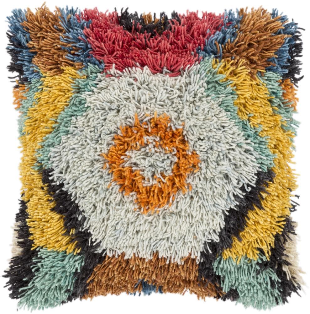 Surya AGD002-2020P Santiago 20-in x 20-in Multi-color 80% Wool, 20% Cotton Indoor Decorative Pillow