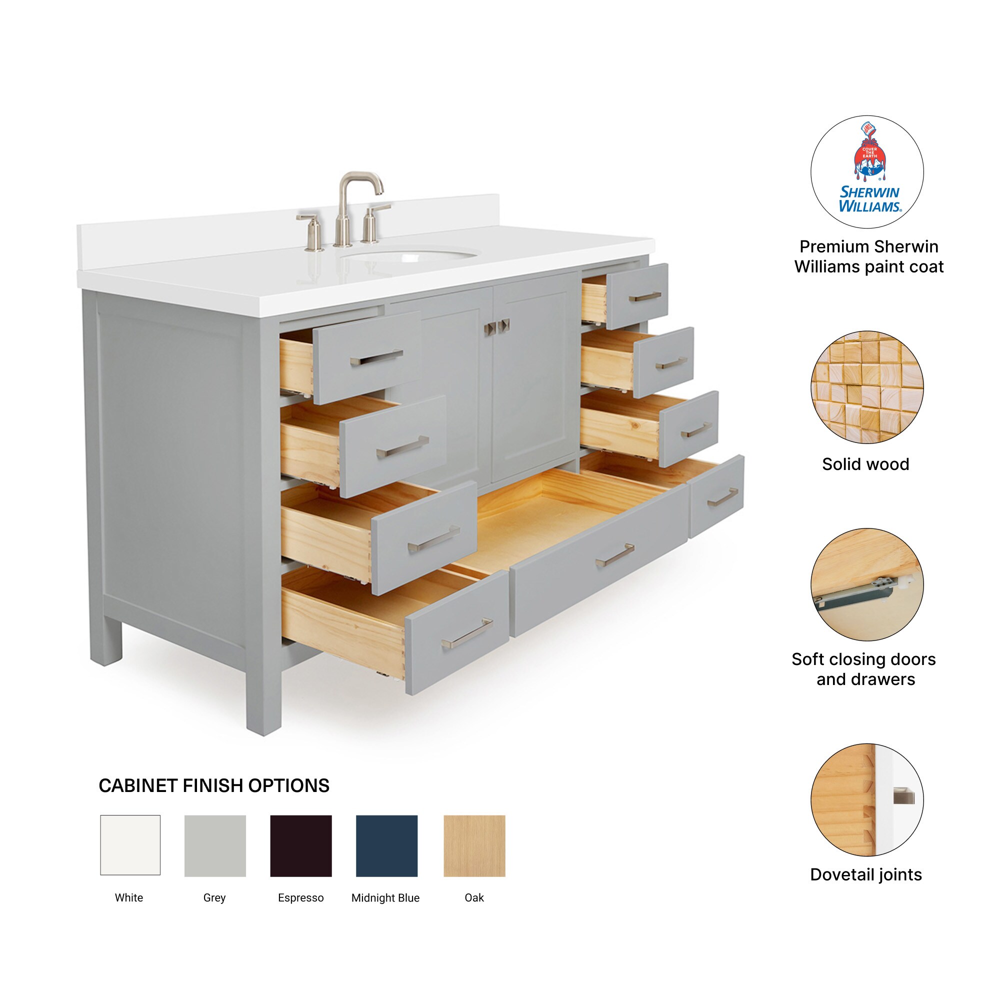 ARIEL A061SWQOVOGRY Bath-Vanity-Combo - View #5