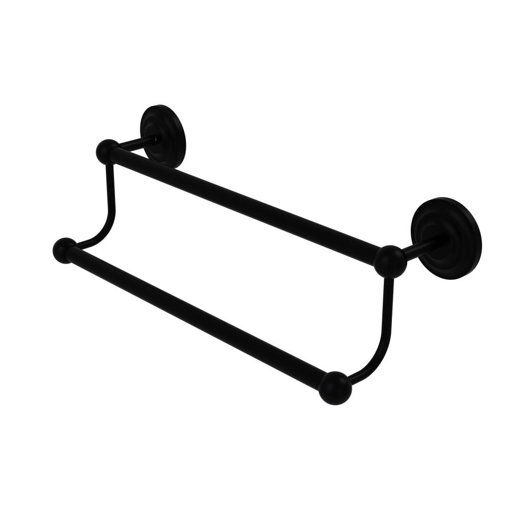 Allied Brass PQN-72/24-BKM Prestige Que New 24-in Matte black Wall mount Double Towel Bar