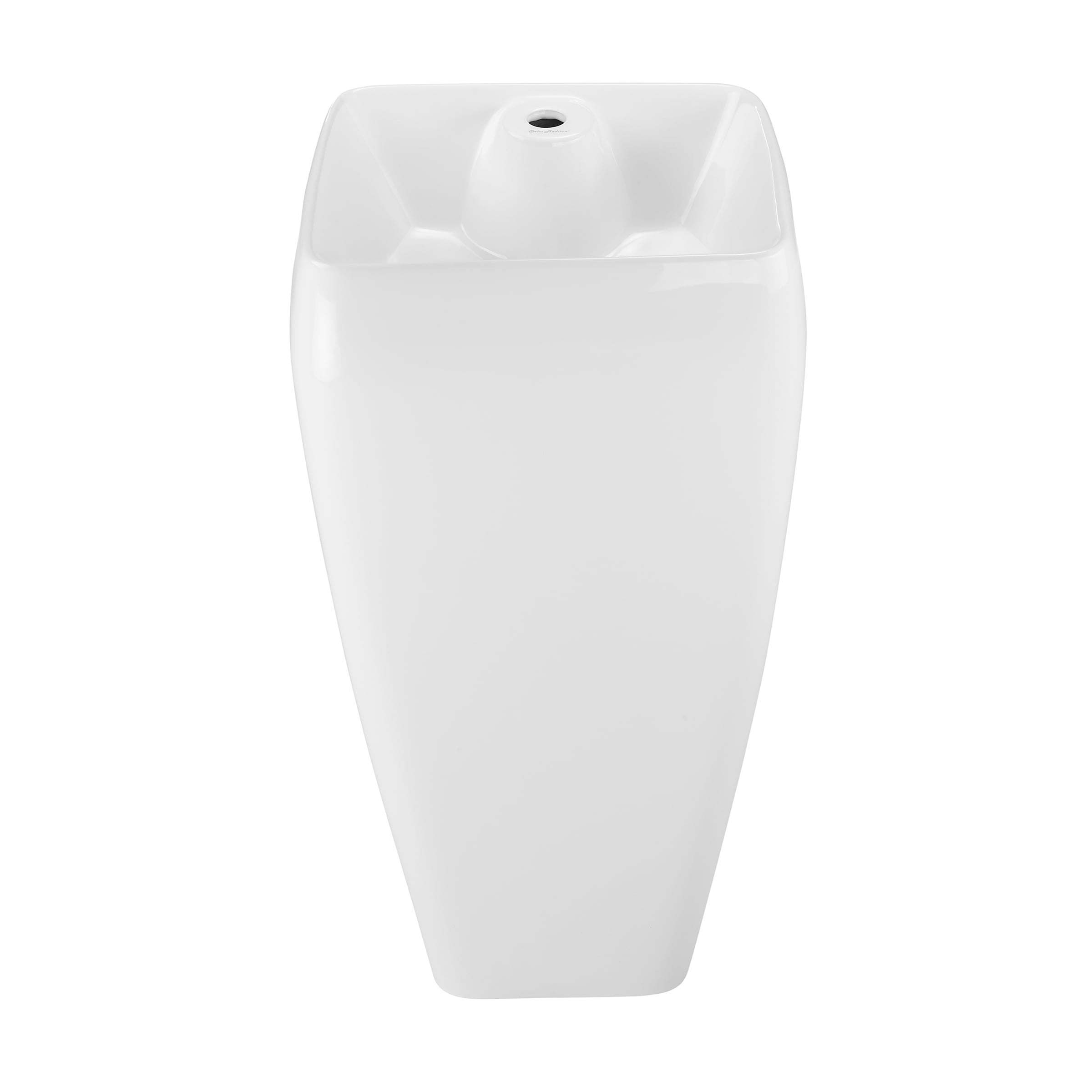 Swiss Madison SM-25-PSCHR03WH Charme Ceramic Modern Glossy White Pedestal Sink Combo ( 17.5-in x 17.5-in x 34-in )