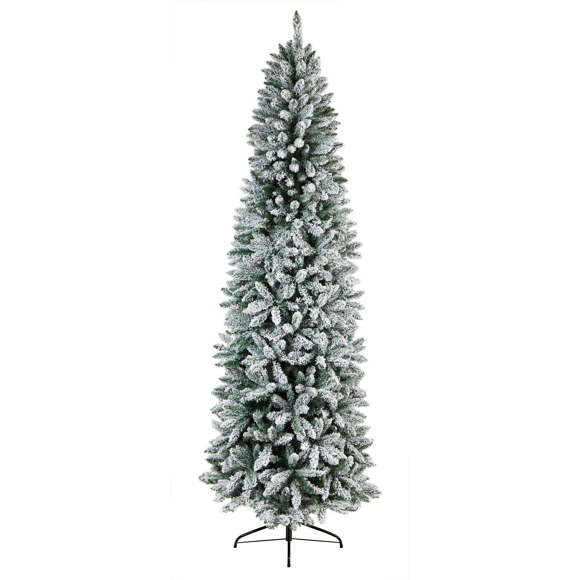 Nearly Natural T4495 9-ft Fir Slim Flocked Artificial Christmas Tree