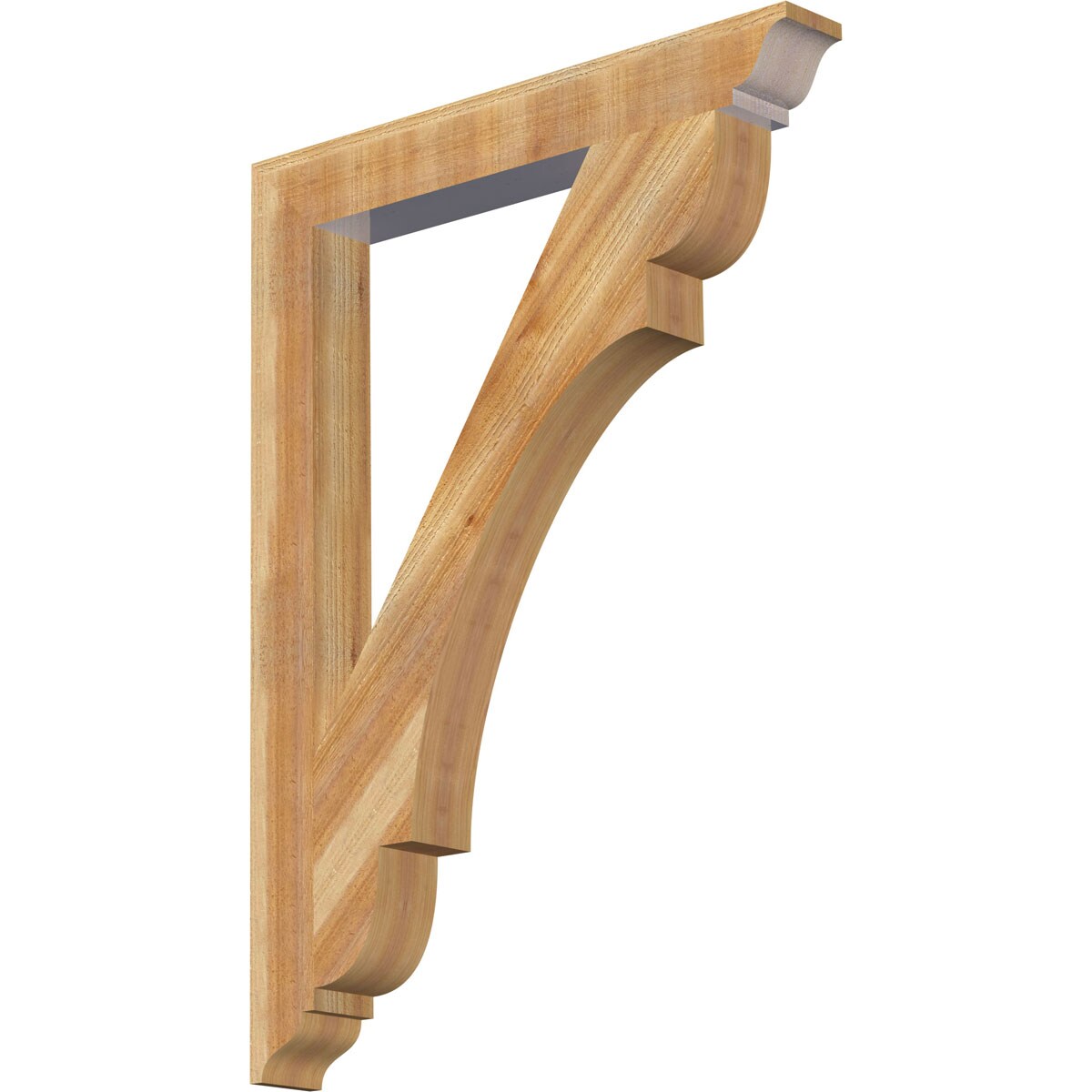Ekena Millwork BKT04X32X44OLY01RWR Olympic traditional rough sawn 4-in x 32-in x 44-in Western red cedar Brown Wood Standard bracket