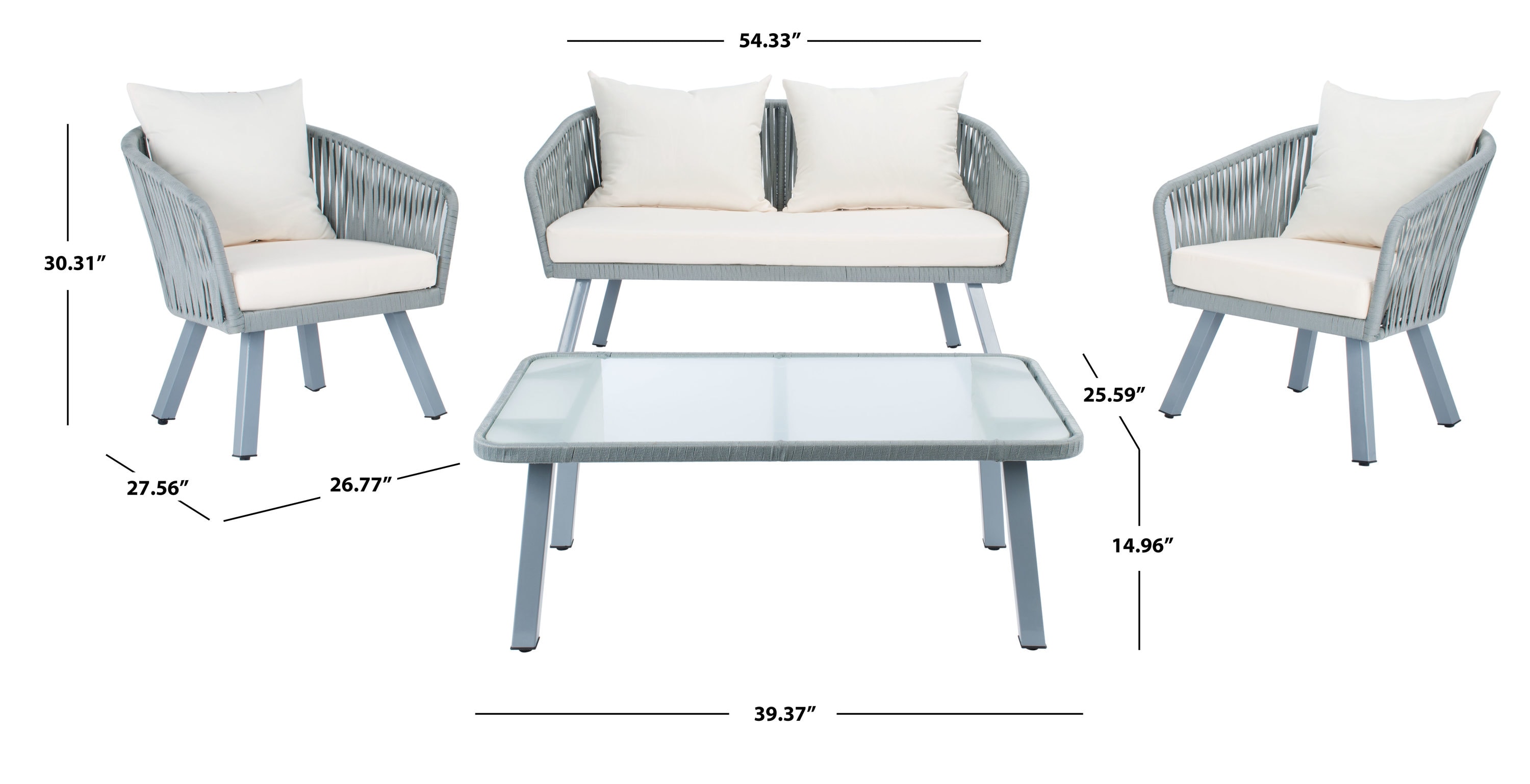 Safavieh PAT7518A Patio-Conversation-Sets - View #5