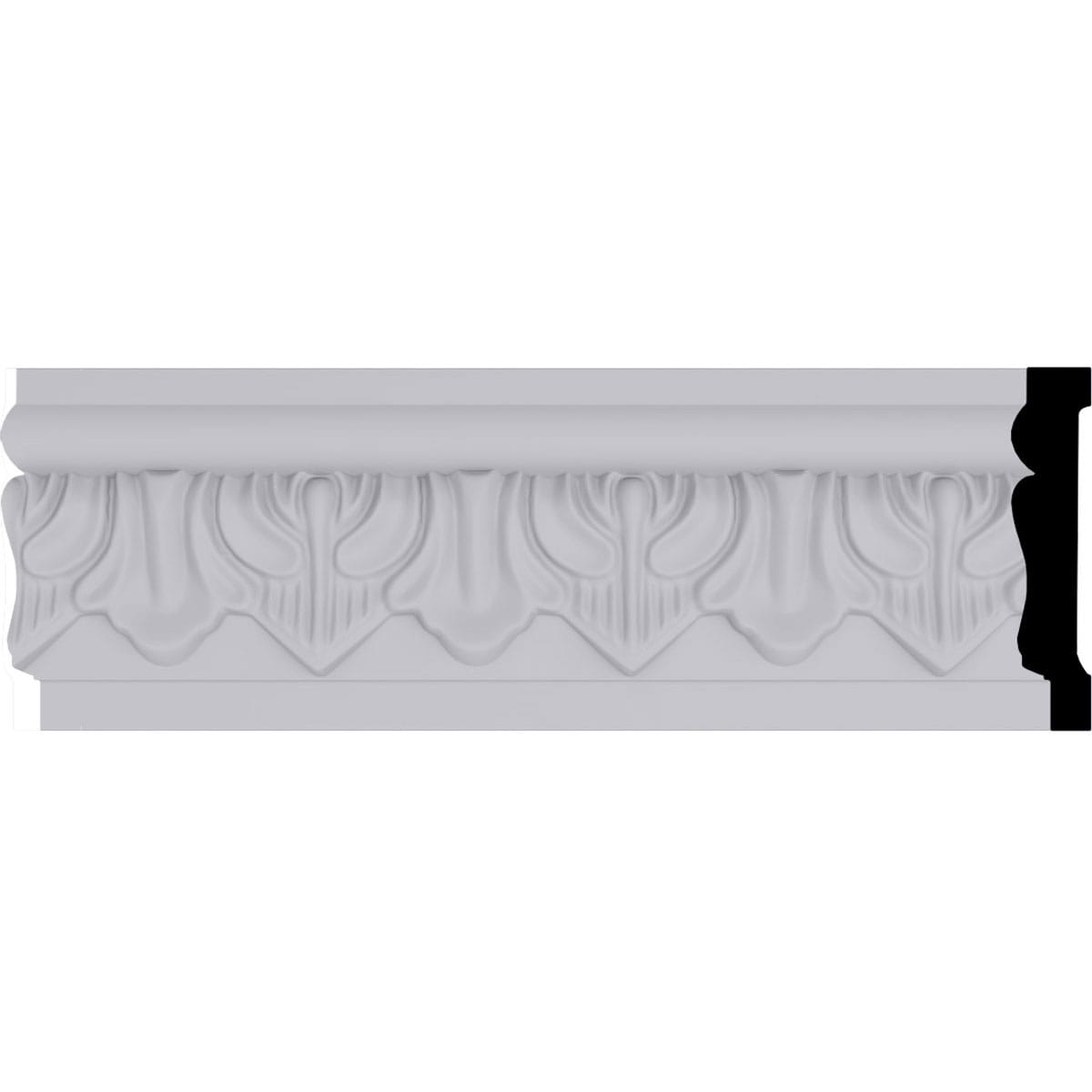 Tirana Acanthus Leaf White Polyurethane Crown Moulding 94.5"