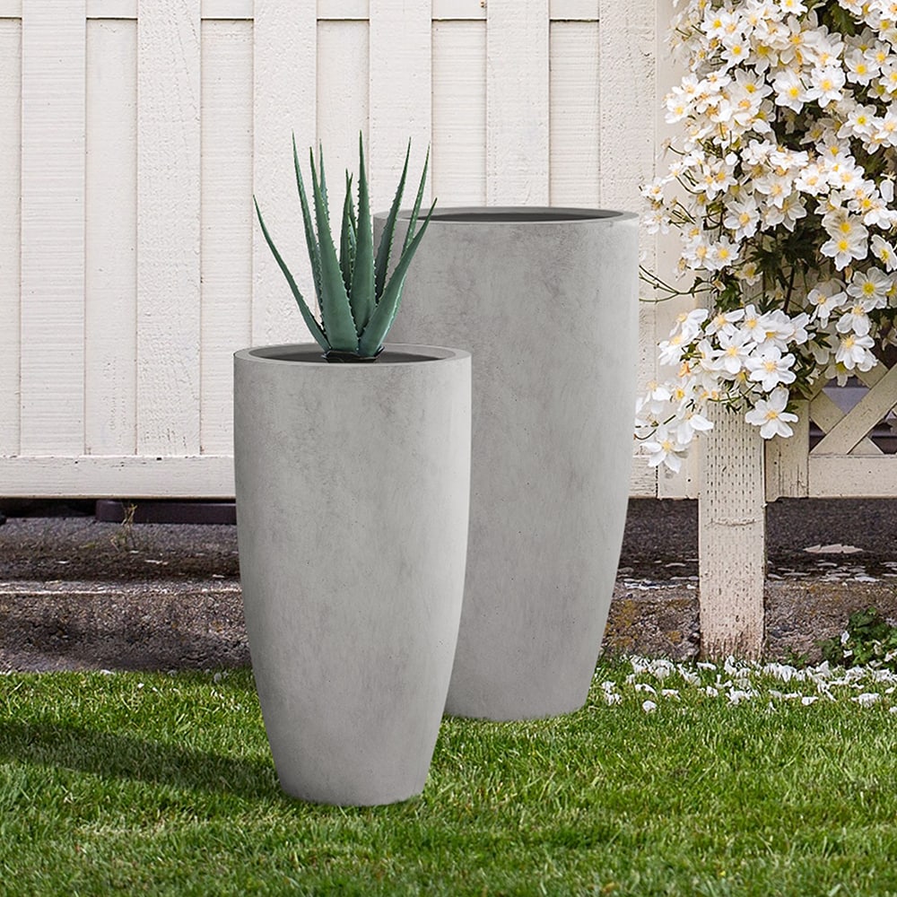 KANTE 2-Pack Medium (8-25-Quart) 17.3-in W x 31.4-in H Natural Concrete ...