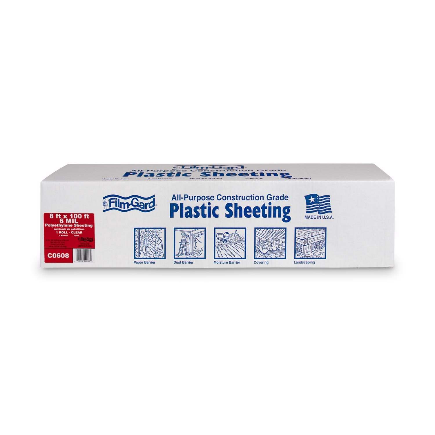 Film-Gard Film Gard Plastic Sheeting 6 mil X 8 ft. W X 100 ft. L Polyethylene Clear 1 pk