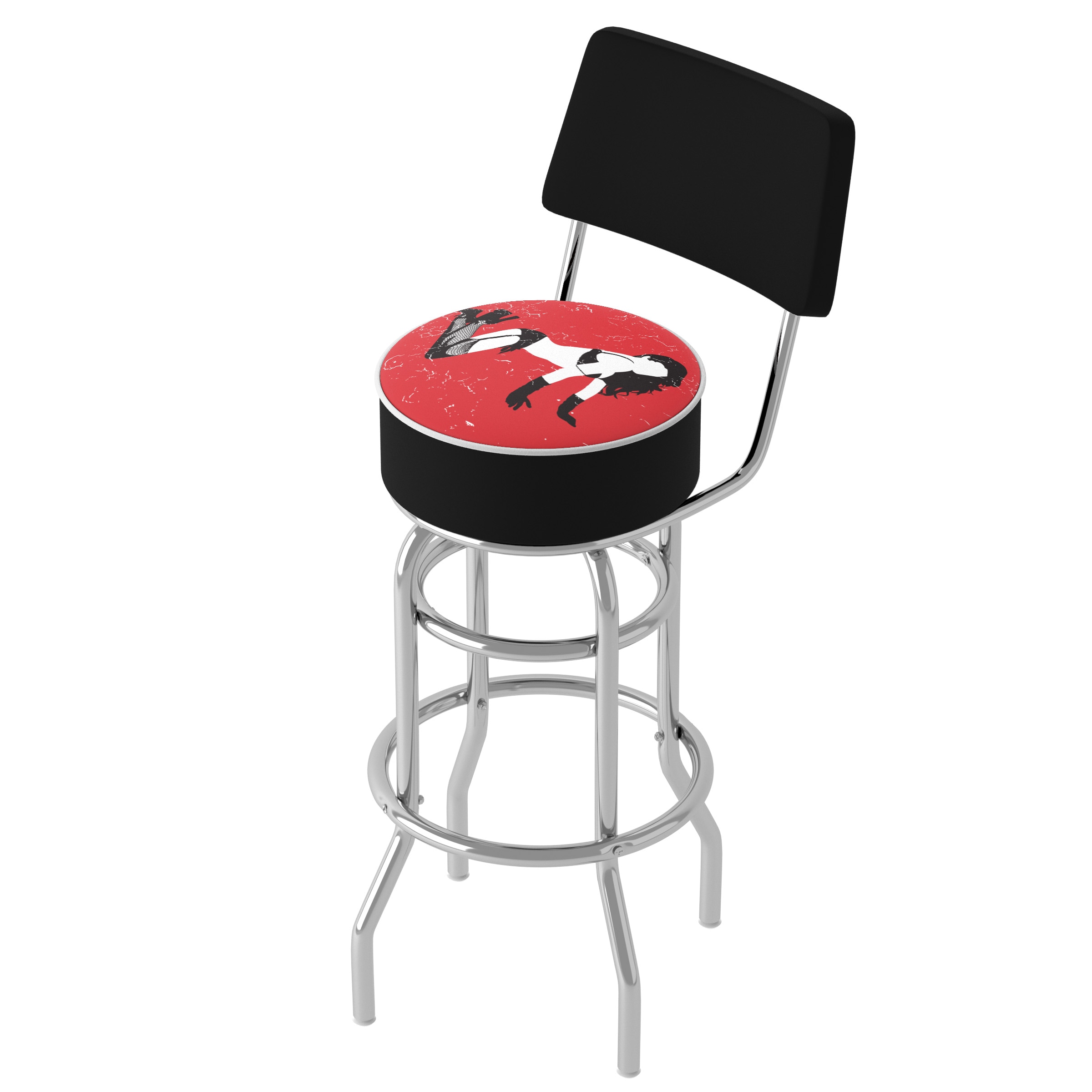 Trademark Gameroom SB-B-1100 Bar Stools with Backs Red 31.0-in H Bar height Round seat Swivel Metal Bar Stool and Back