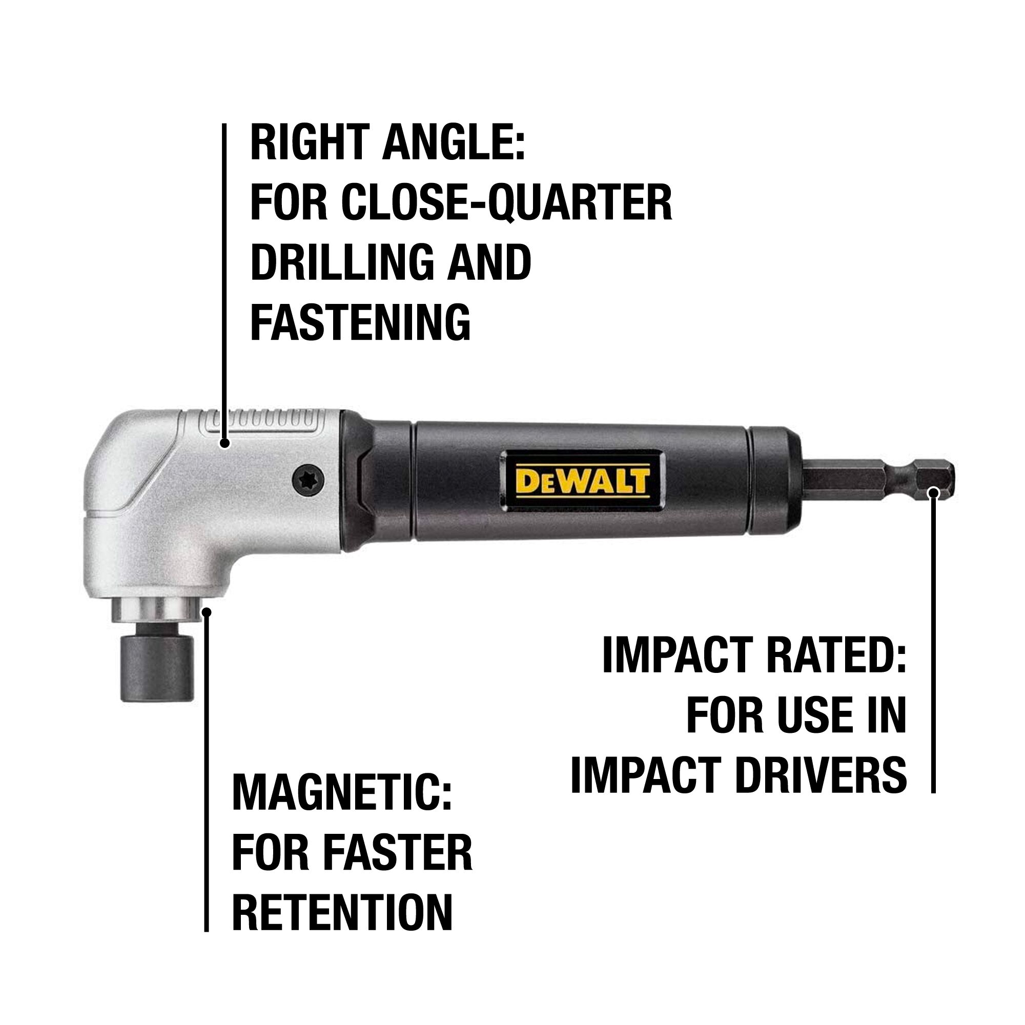 Dewalt Right Angle Drill Attachment Impact Ready 90 Degree - Dwara120