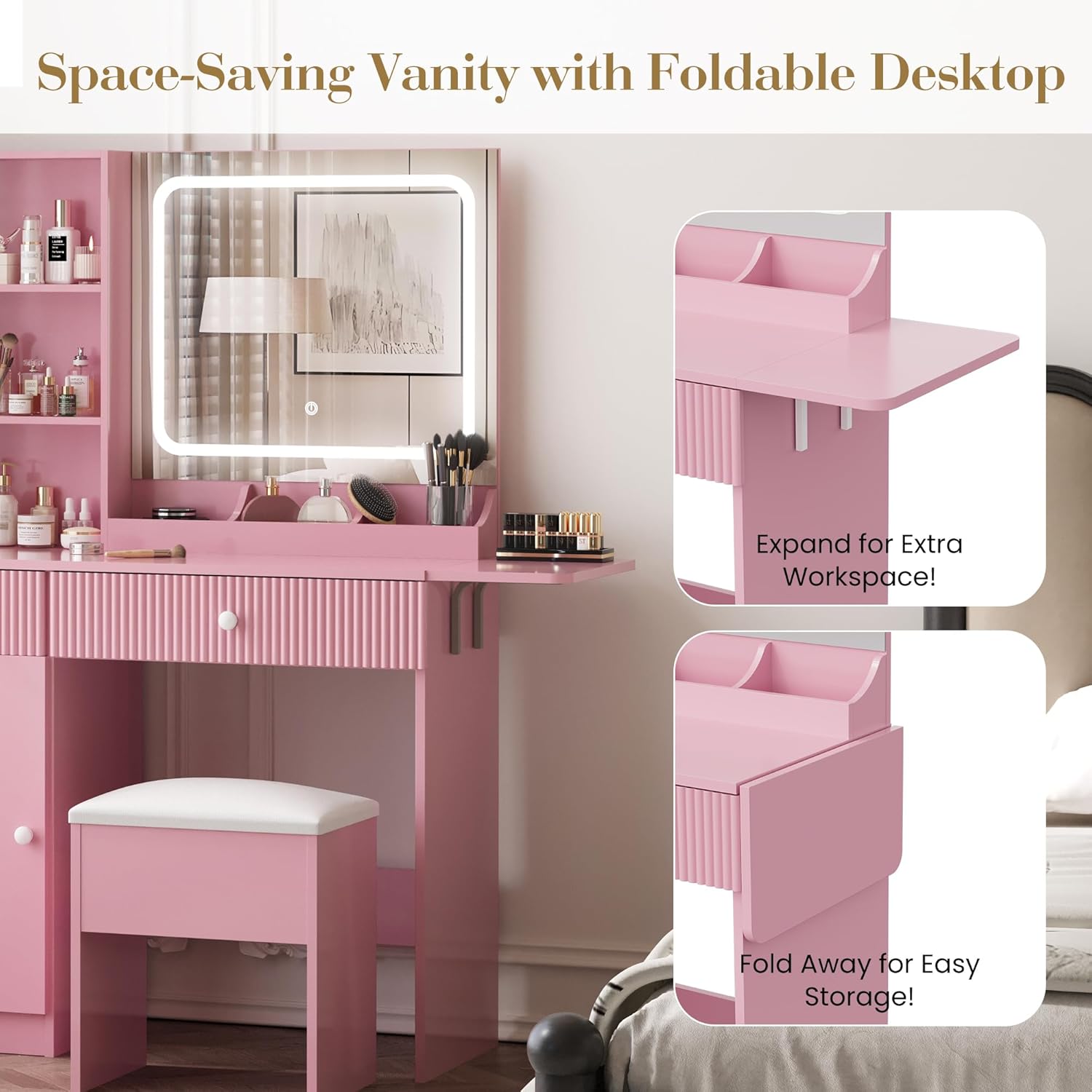 Qeetex LHF-SZT-PHK-33JDLJ6W Bedroom-Vanities - View #4