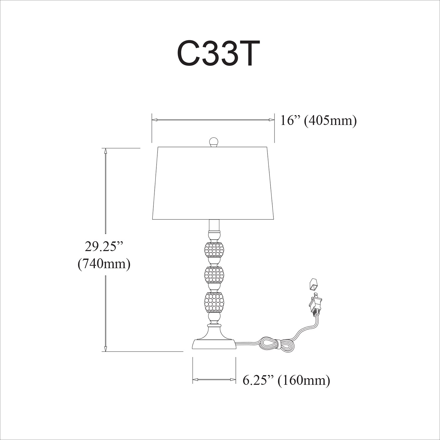 Dainolite C33T-PC Table-Lamps - View #3