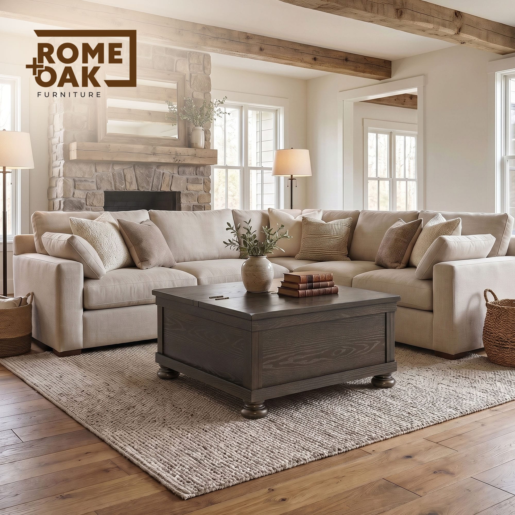 ROME + OAK RO-SSCTBL-WAL Coffee-Tables - View #4