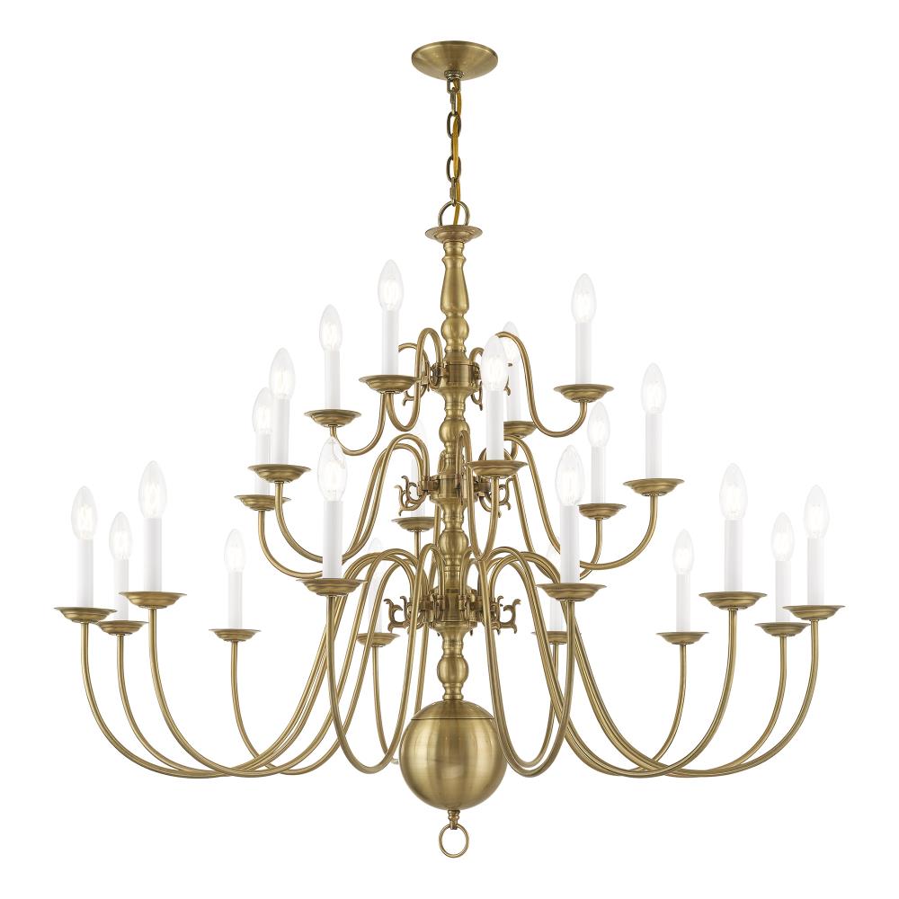 Williamsburgh Antique Brass 22-Light Traditional Chandelier
