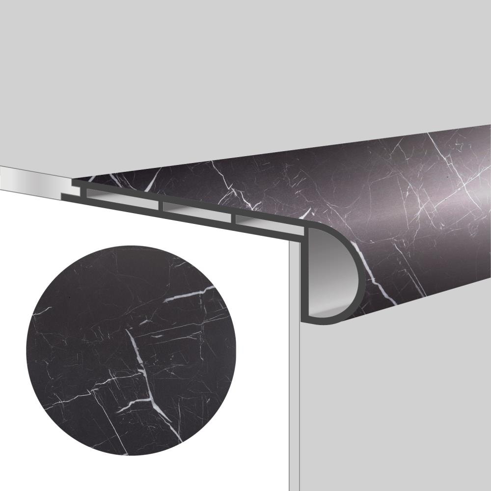 Lucida USA TC-606SN MaxCore 2.75-Inches x 48-Inches x 0.7-Inches Nero Marquina Prefinished Vinyl Flush Stair Nosing