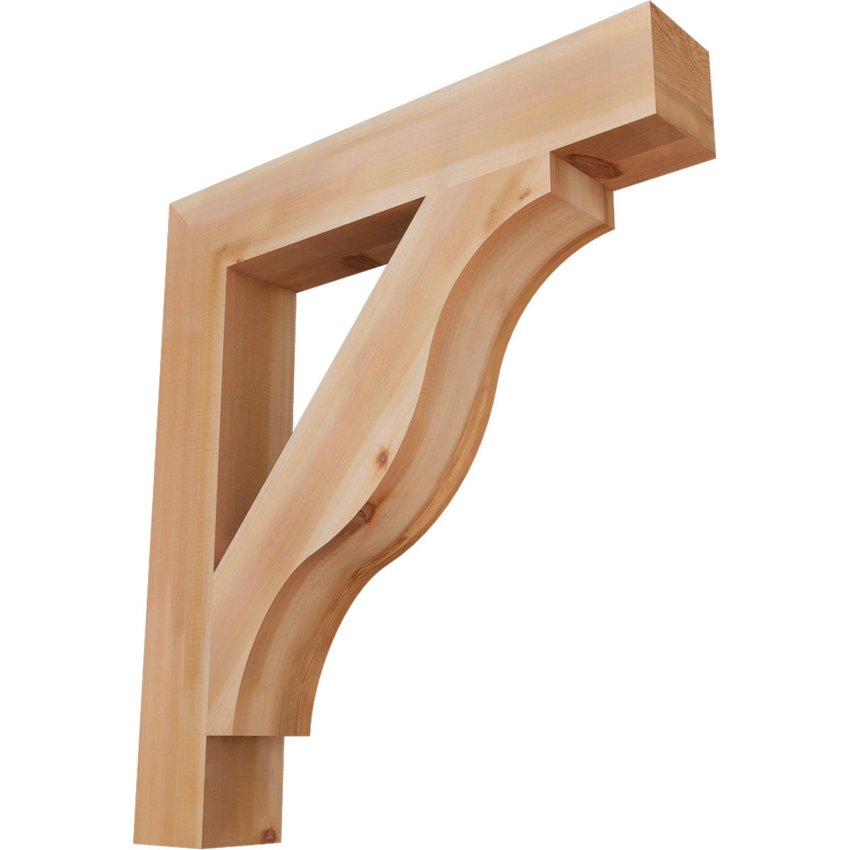 Ekena Millwork BKT06X36X40FST05SWR Funston Block Smooth 5-1/2-in x 36-in x 40-in Western red cedar Brown Wood Standard bracket