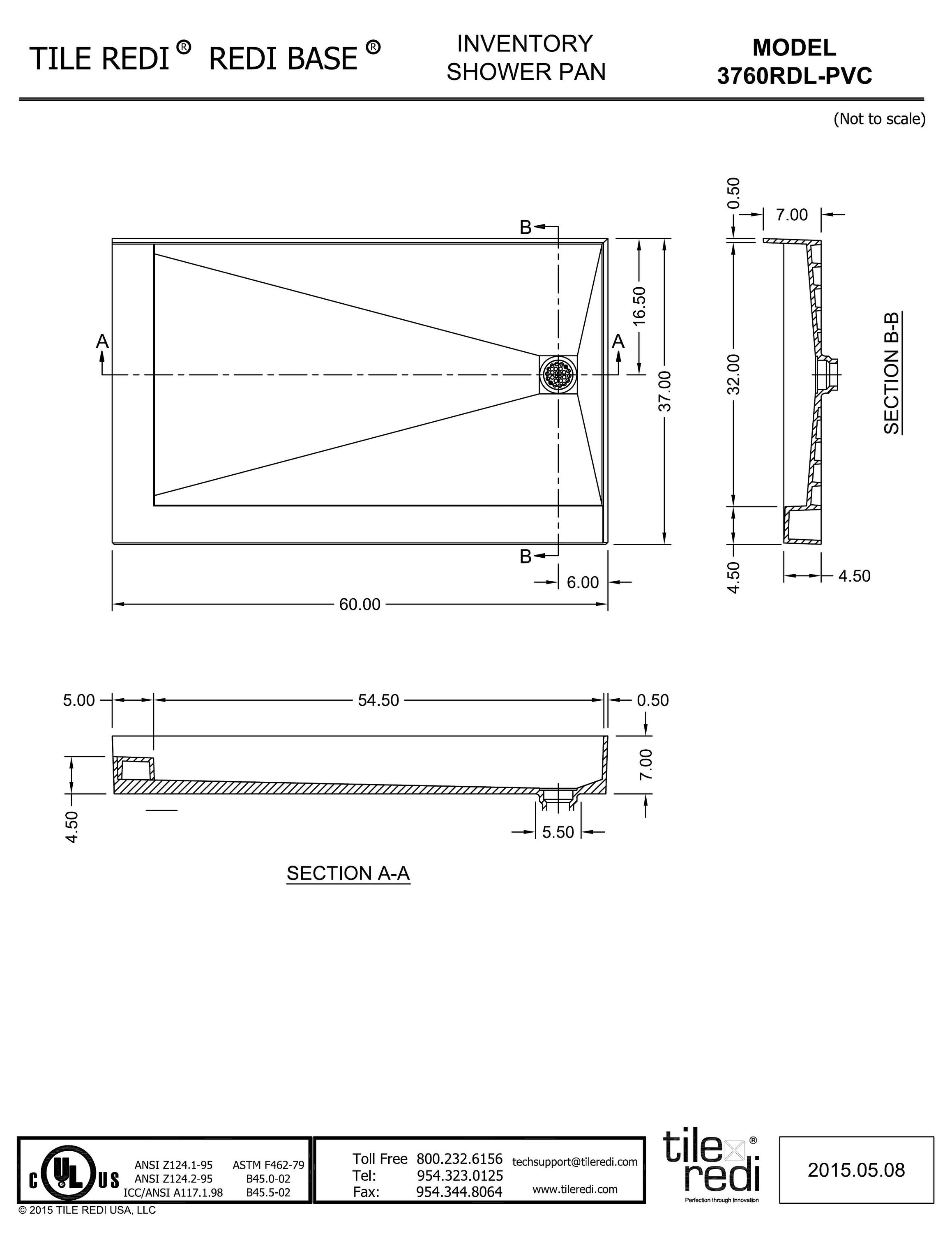 Tile Redi 3760RDL-PVC Shower-Floors - View #9