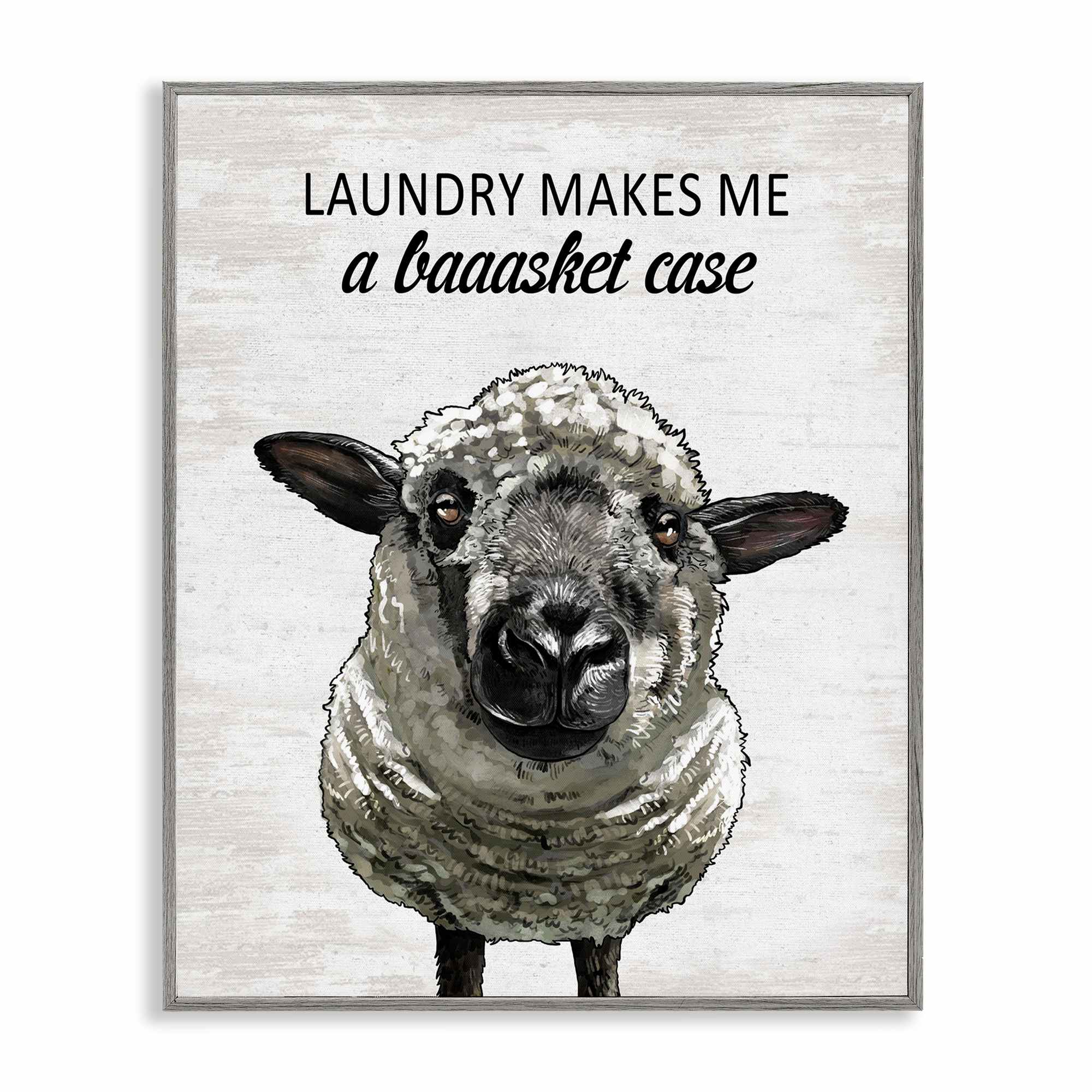 Stupell Industries BS-901-GFF-11X14 Laundry Makes Me Basket Case Gray Framed Giclee Art By Lettered and Lined 11 x 14
